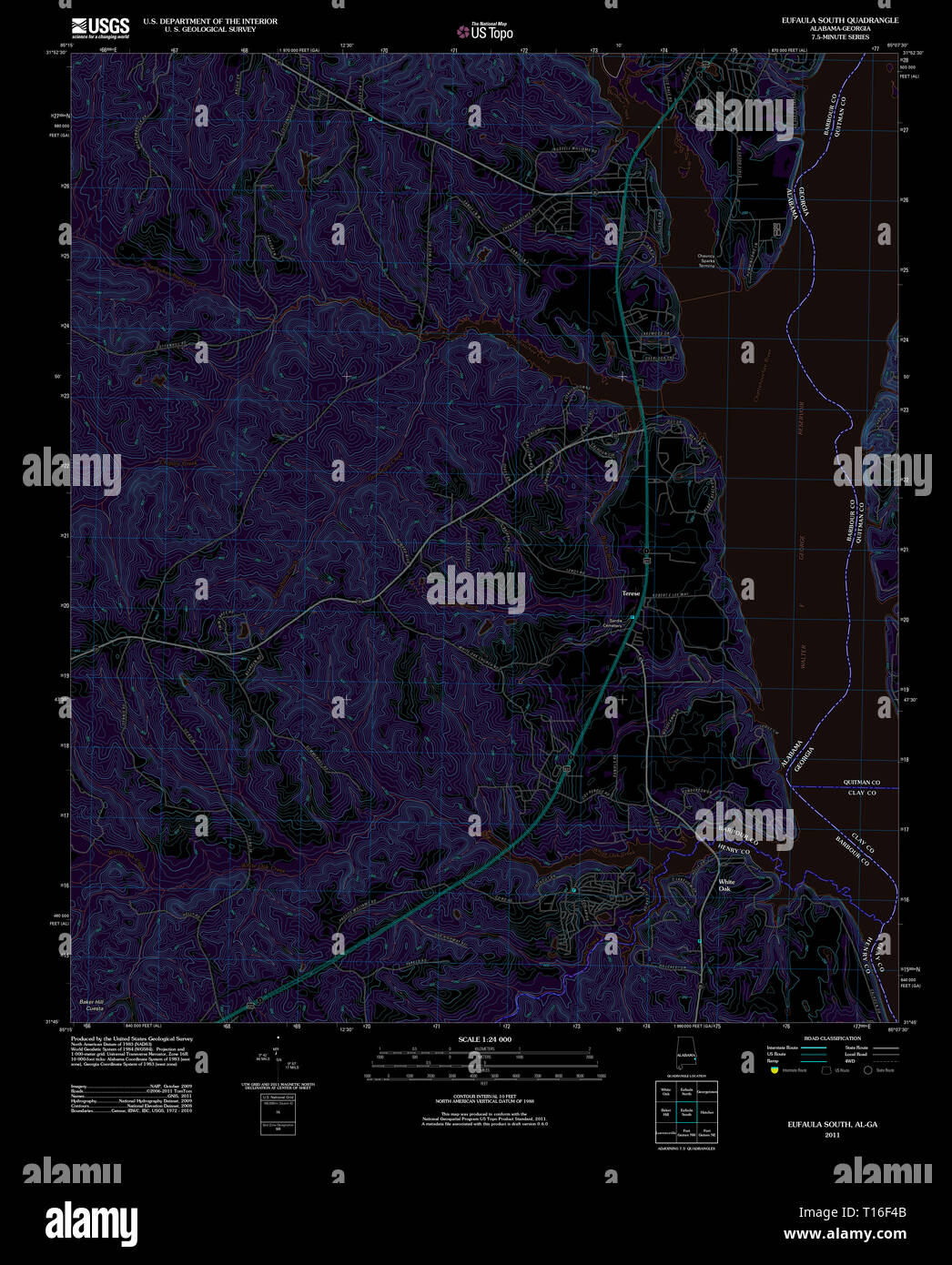 Map of eufaula hi-res stock photography and images - Alamy