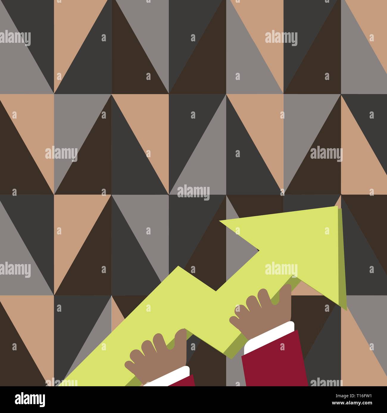Illustration of Hand Holding Colorful Huge 3D Arrow Pointing and Going ...