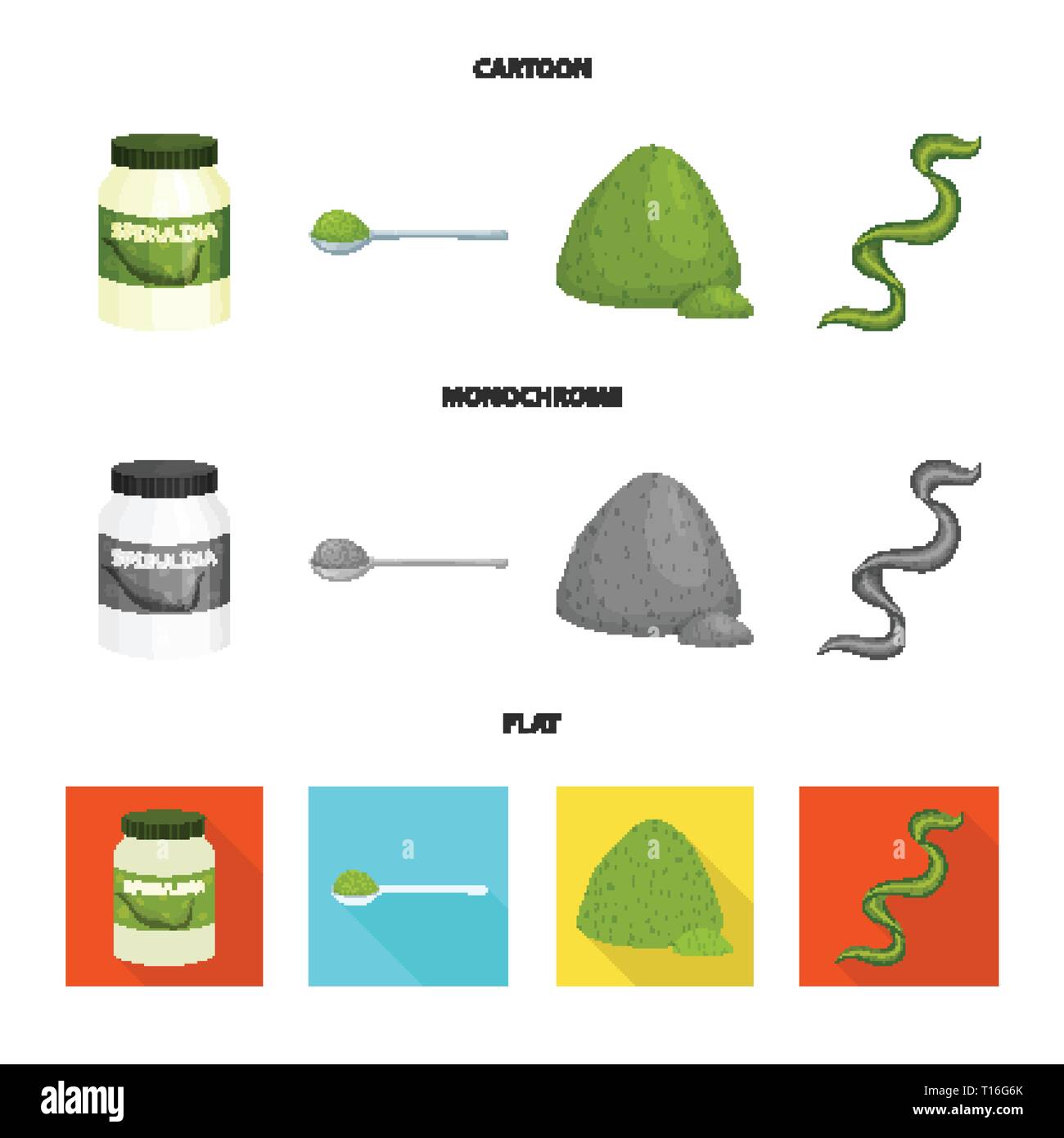 algae,supplement,dried,spiral,bottle,spoon,powder,vegetable,ingredient ...