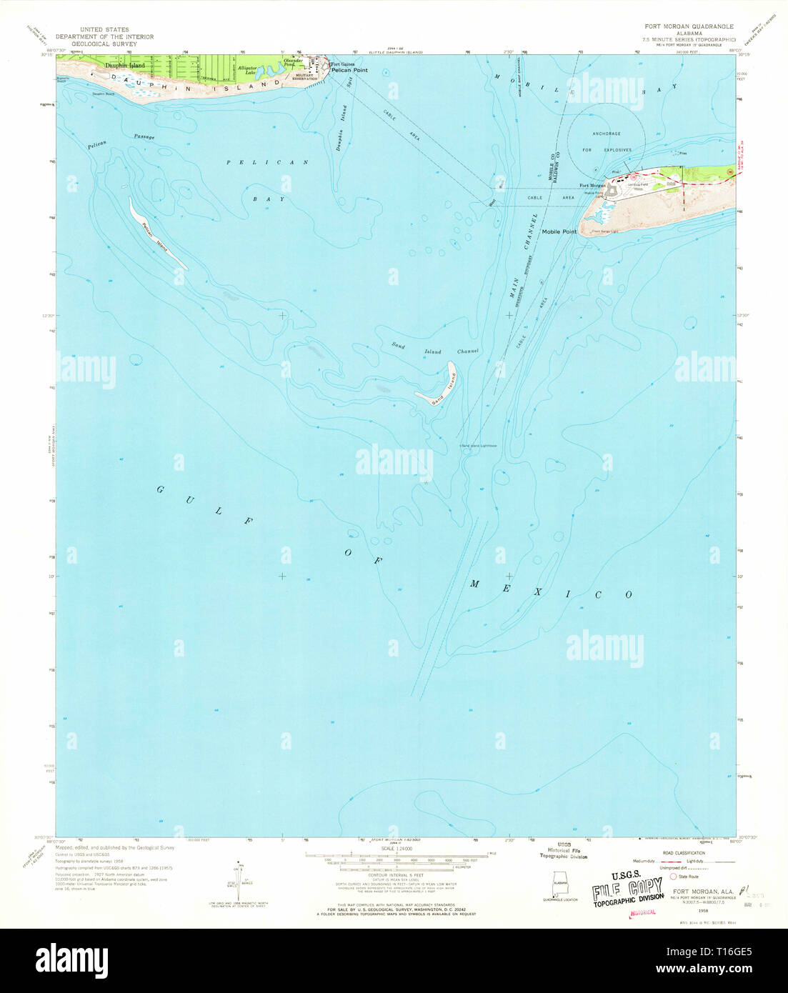 Another USGS topo map of Fort Morgan, Alabama