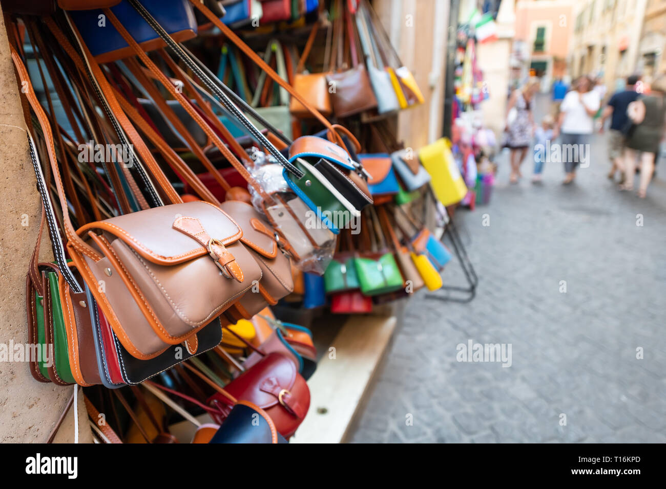 Selling Fake Bags On The Street Rome Italy Stock Photo - Download