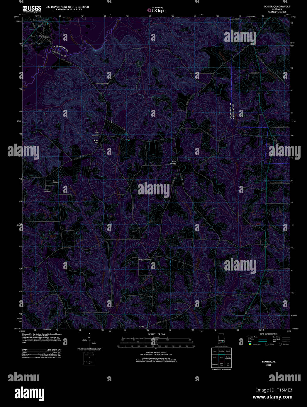 Map of dozier hires stock photography and images Alamy