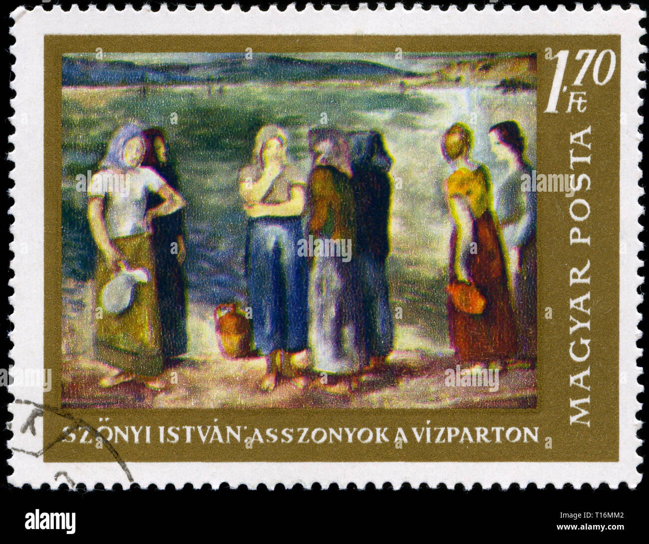 Postage stamp from Hungary in the Paintings series issued in 1967 Stock Photo