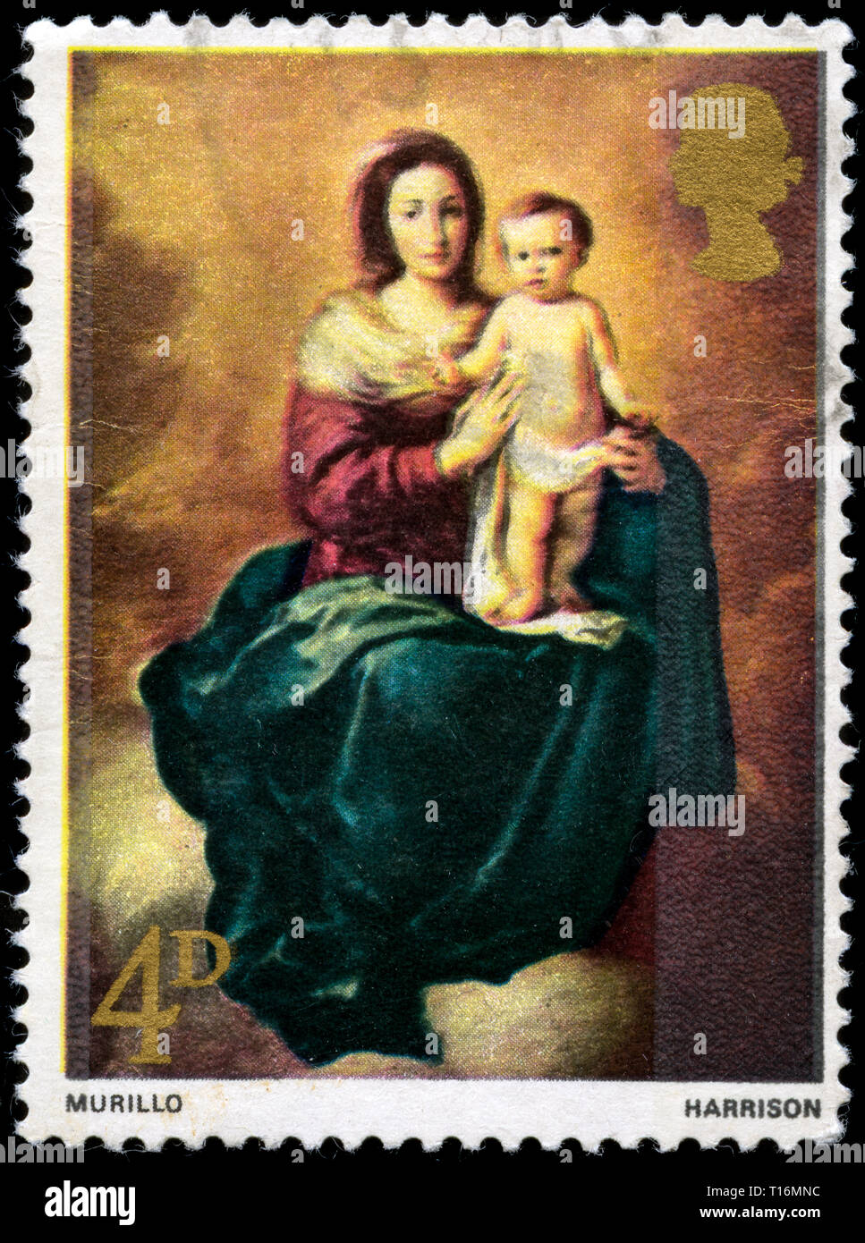 Postage stamp from the United Kingdom and Northern Ireland in the Christmas 1967 - Paintings series Stock Photo