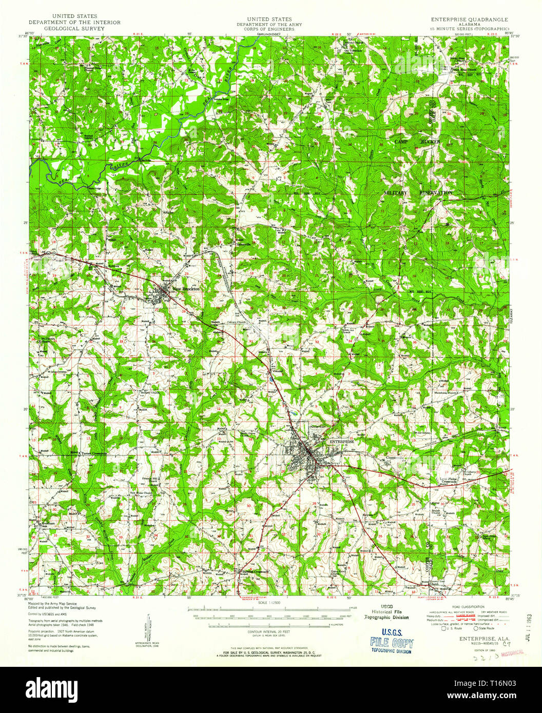 USGS TOPO Map Alabama AL Enterprise 305561 1950 62500 Stock Photo Alamy