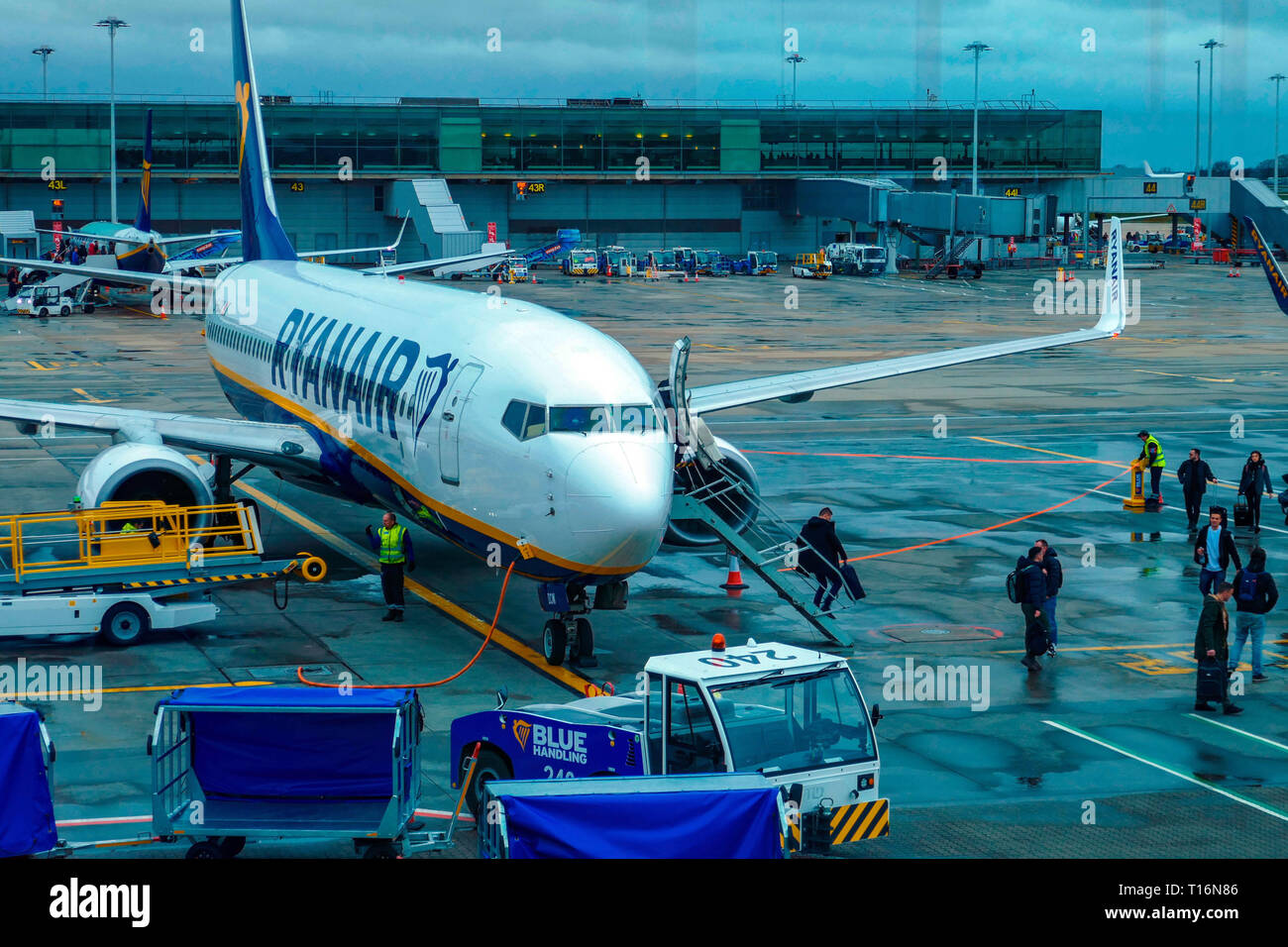 Ryanair budget carrier, Boeing 737, airline, Stansted Airport, London