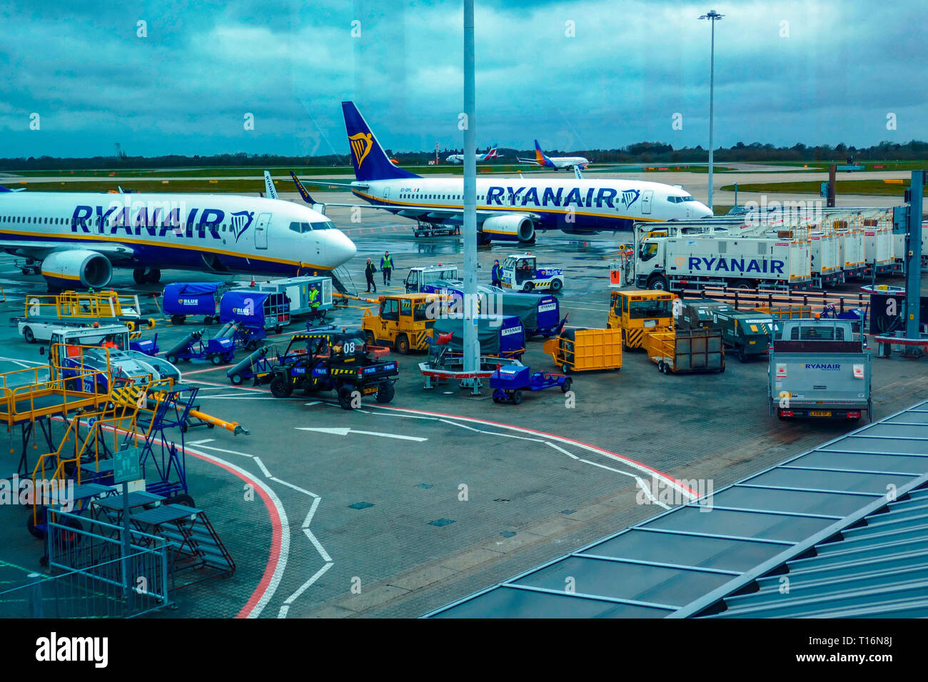 Ryanair budget carrier, Boeing 737, airline, Stansted Airport, London