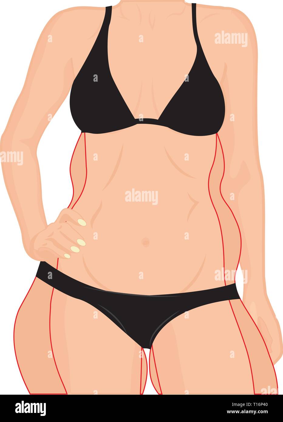 Body Correction woman figure. Get slim. Body shaping. Liposuction