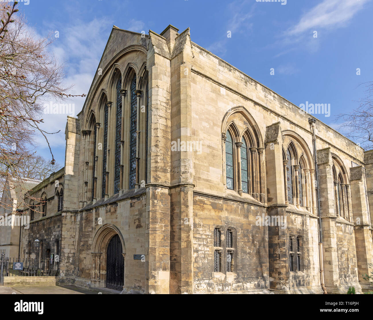 The 19th Century building that is the York Minster Library. With Gothic