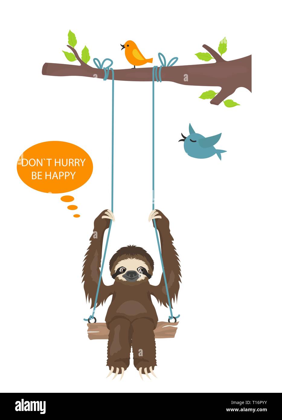 The story of one sloth. Outdoors. Funny cartoon sloths in different