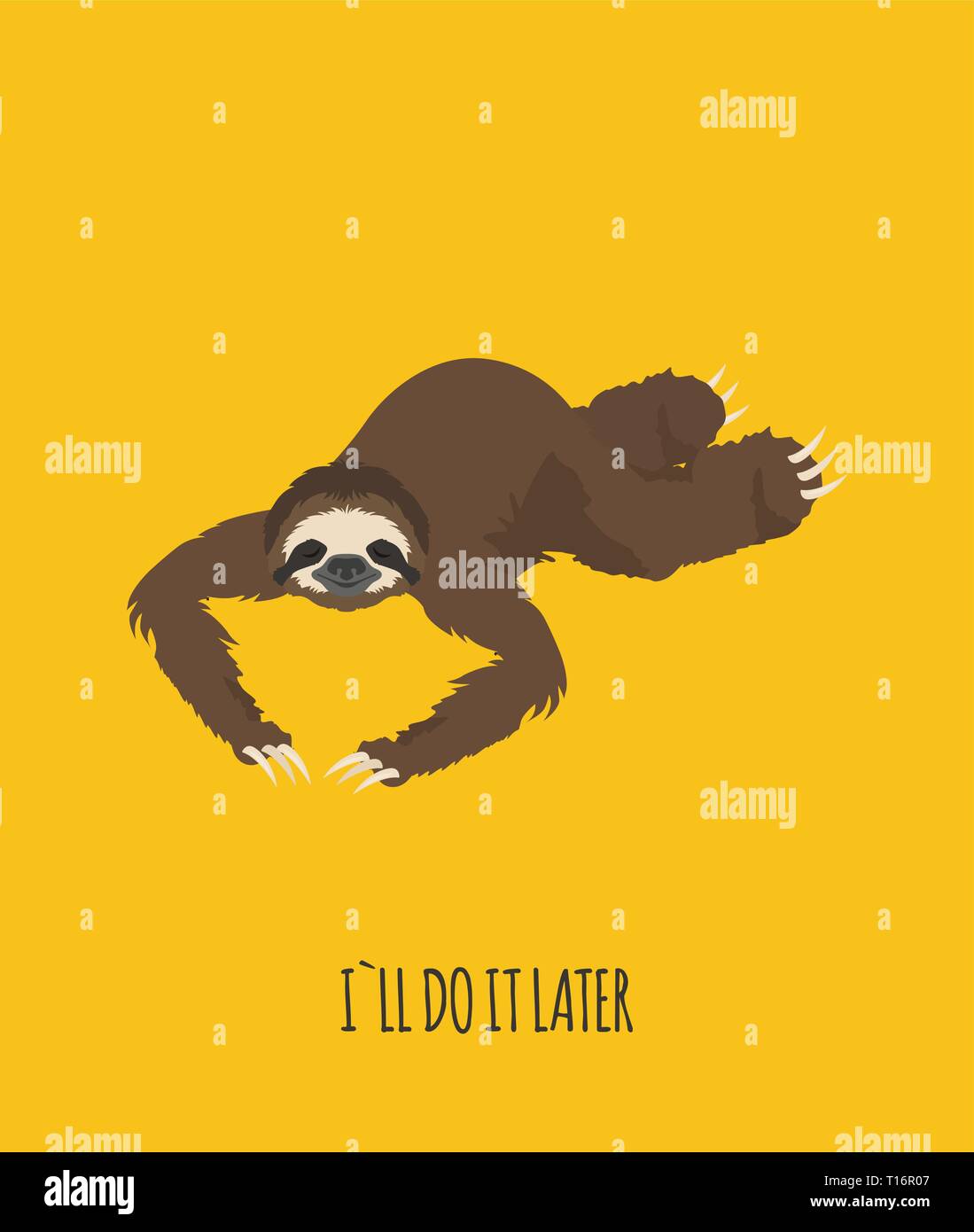 The story of one sloth. Outdoors. Funny cartoon sloths in different