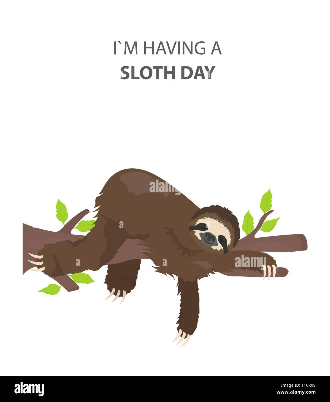 The story of one sloth. Outdoors. Funny cartoon sloths in different