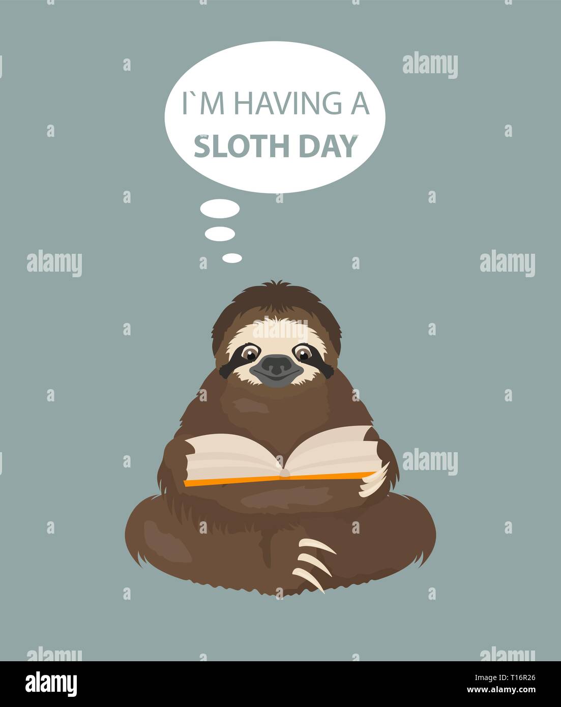 The story of one sloth. At work, study. Funny cartoon sloths in different  postures set. Vector illustration Stock Vector Image & Art - Alamy
