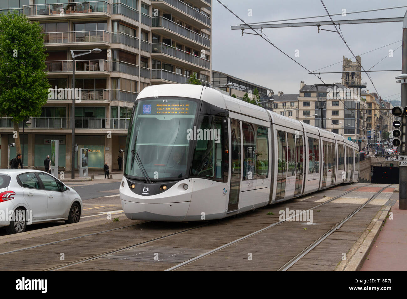T4 Rouen An electric tram in Rouen, Seine-Maritime, France Stock Photo - Alamy