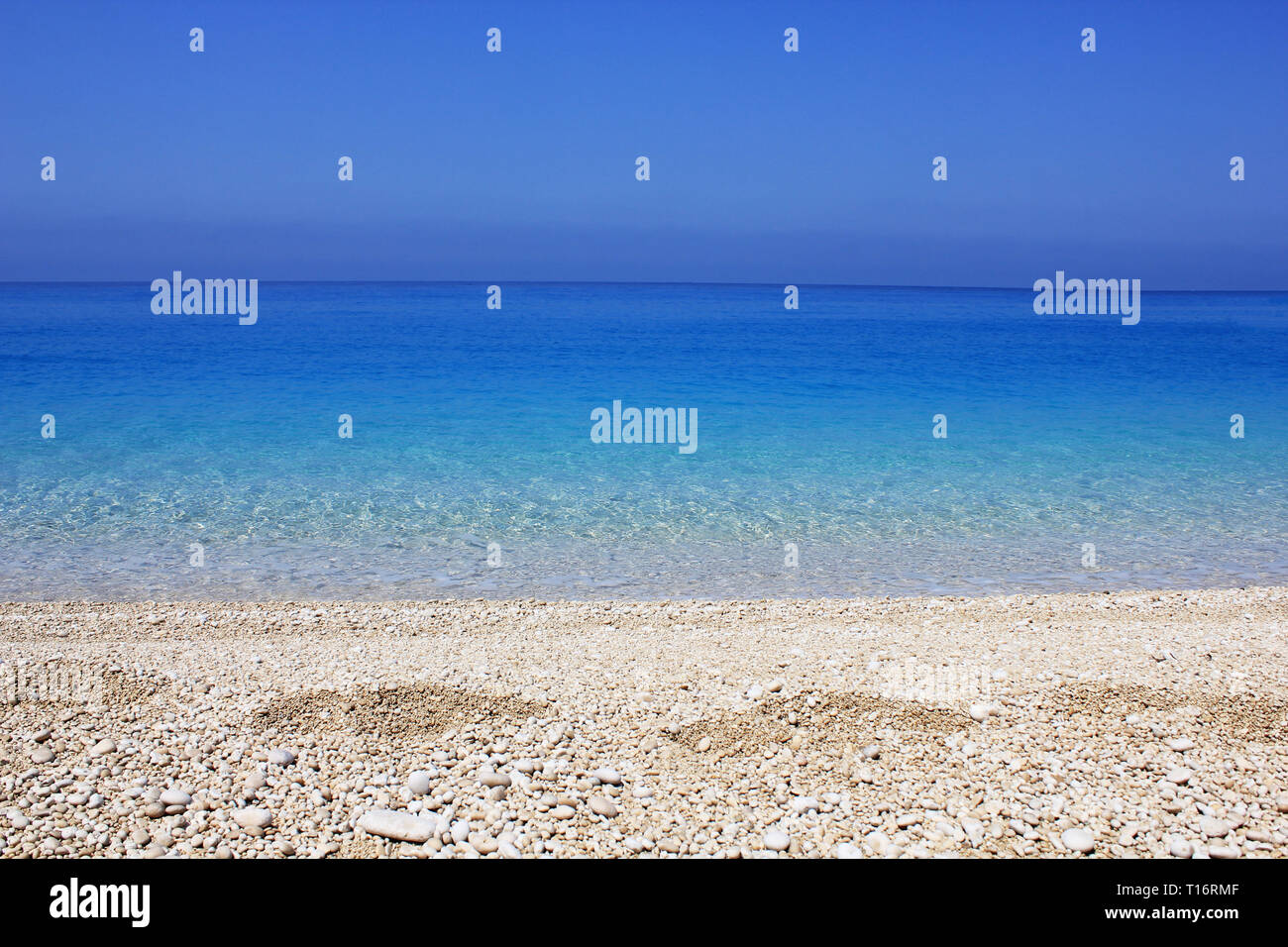 Beautiful Egremni beach (Ionian sea) on the island of Lefkada in Greece. Stock Photo