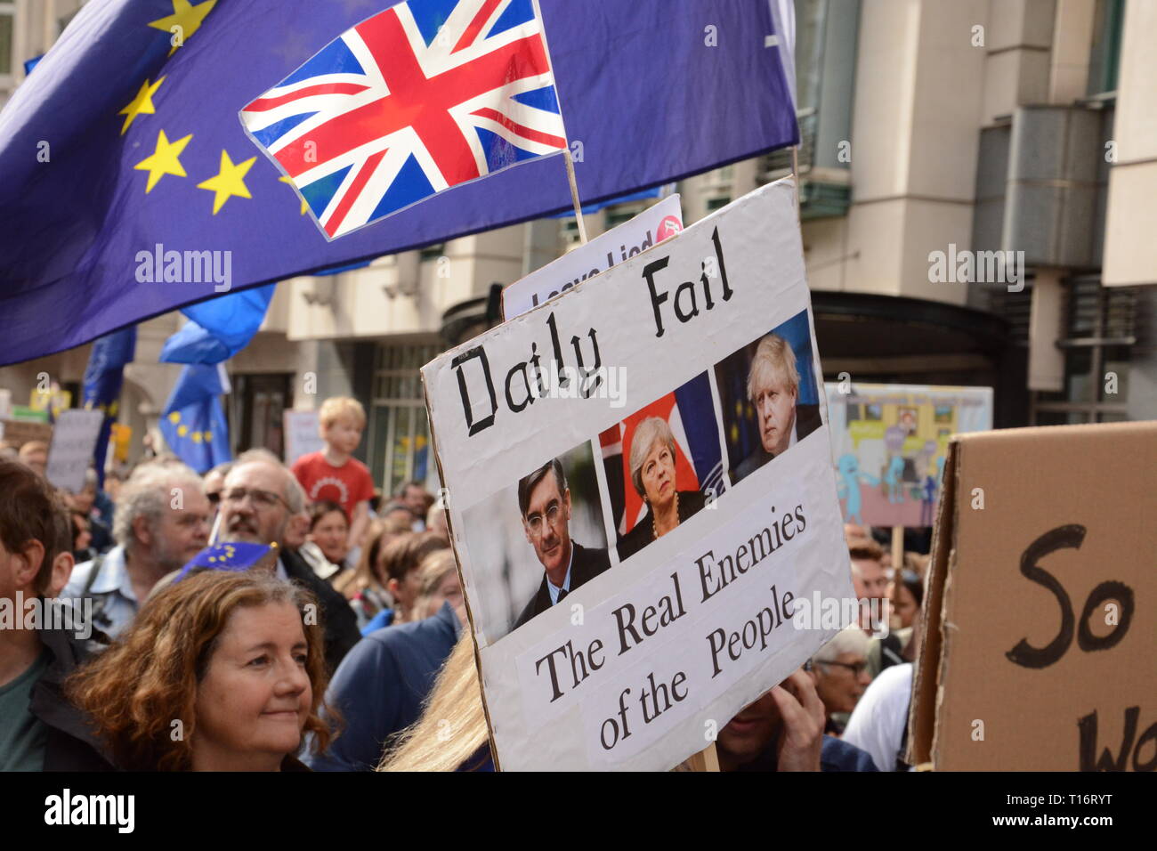 Put it to the People March in London Saturday 23rd March 2019. Stock Photo
