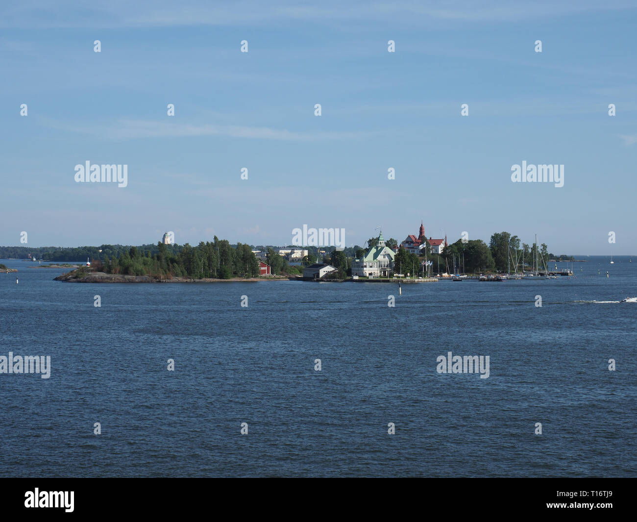 View of Valkosaari island in Helsinki. Stock Photo