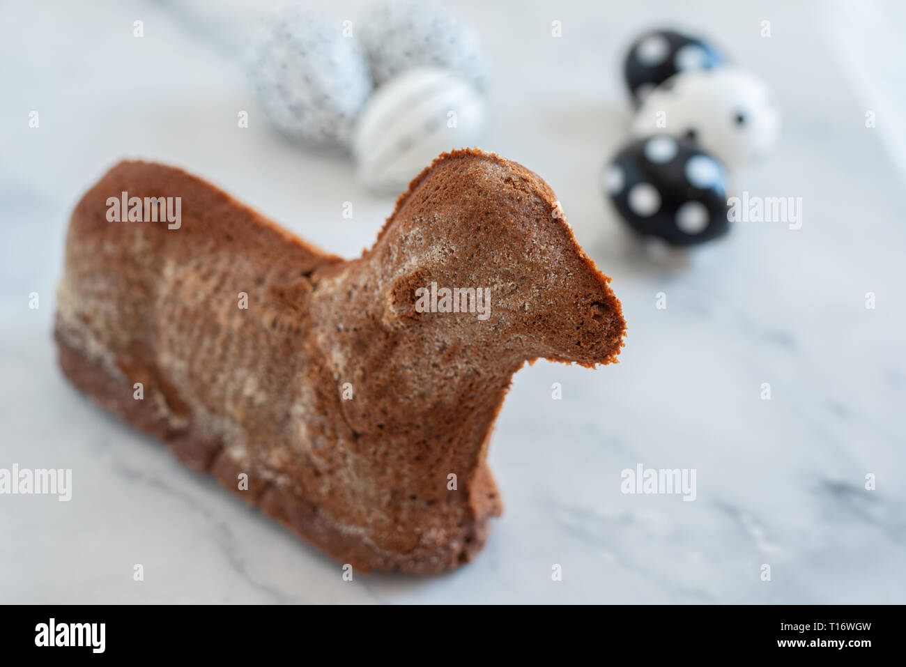 Chocolate Easter Lamb Cake Stock Photo Alamy