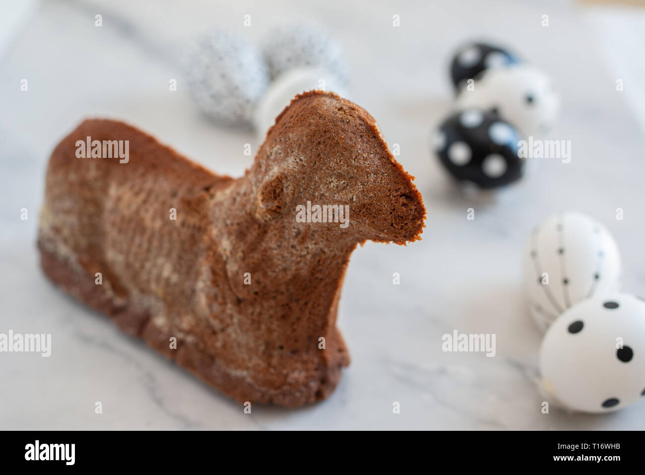 Chocolate Easter Lamb Cake Stock Photo - Alamy