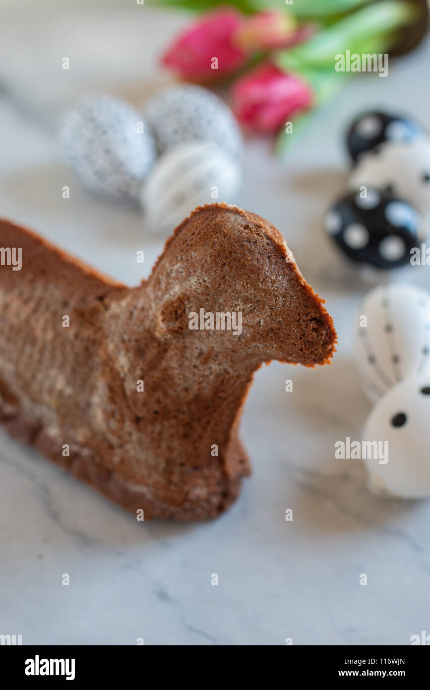 Chocolate Easter Lamb Cake Stock Photo - Alamy