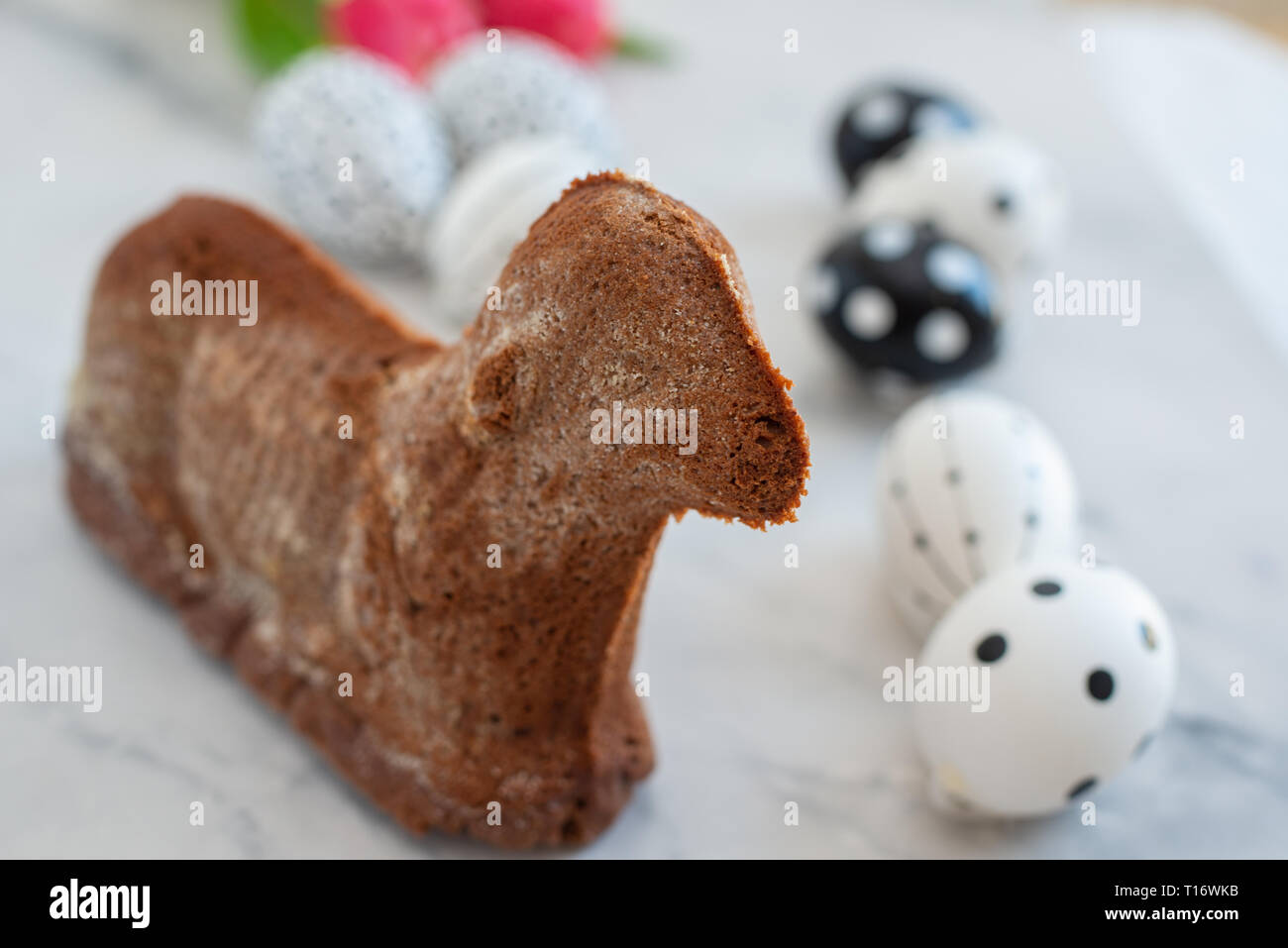 Chocolate Easter Lamb Cake Stock Photo - Alamy