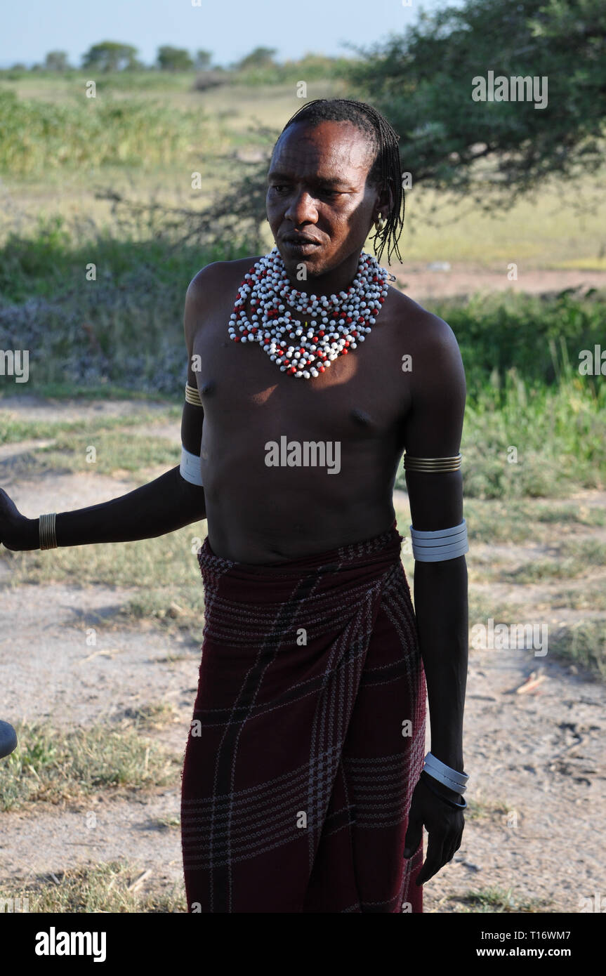 Igunga Tanzania February A Male Member Of The Wataturu Tribe