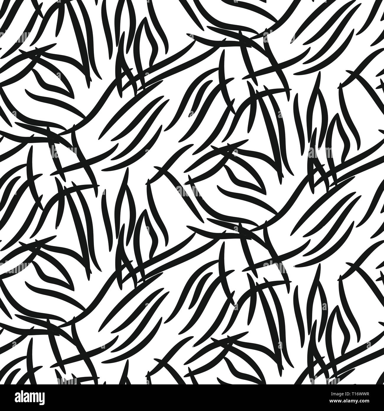 Abstract stripes seamless vector pattern white and black background ...