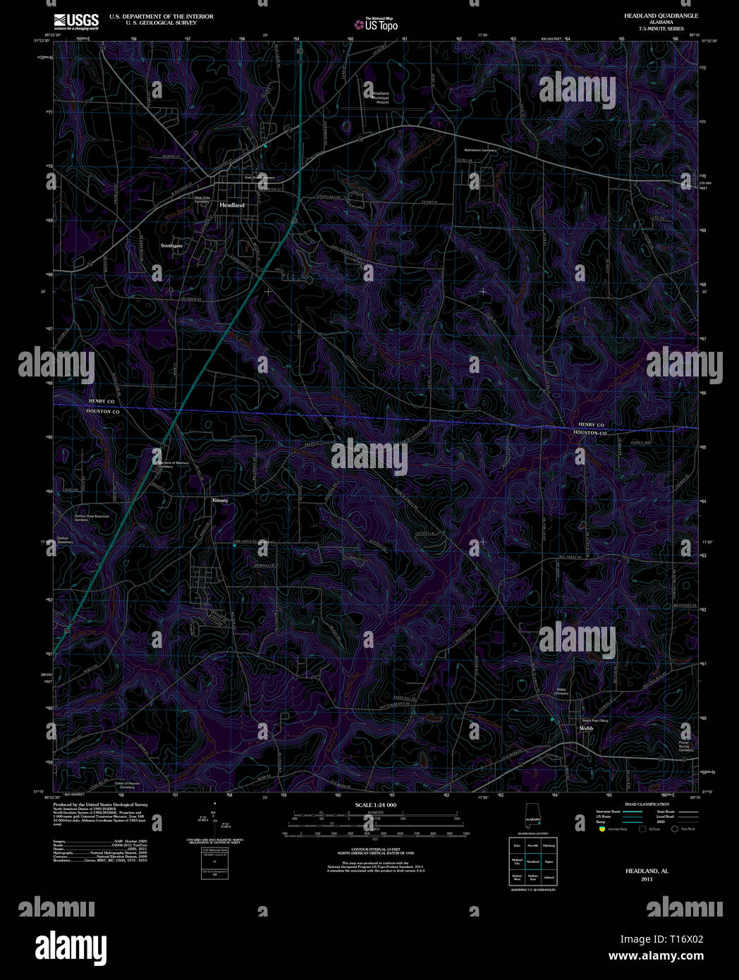 Headland alabama map hires stock photography and images Alamy