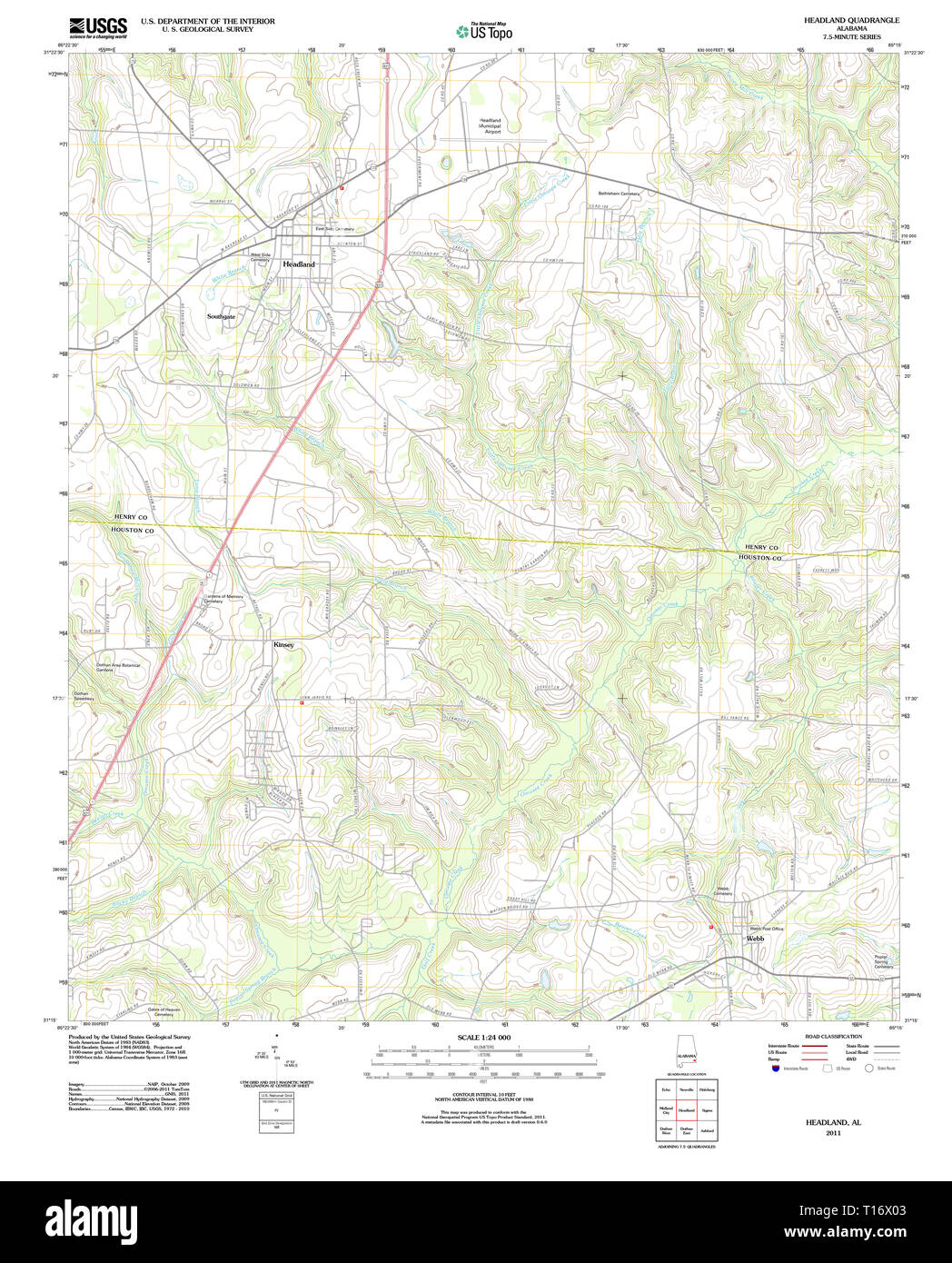 Headland alabama map hires stock photography and images Alamy