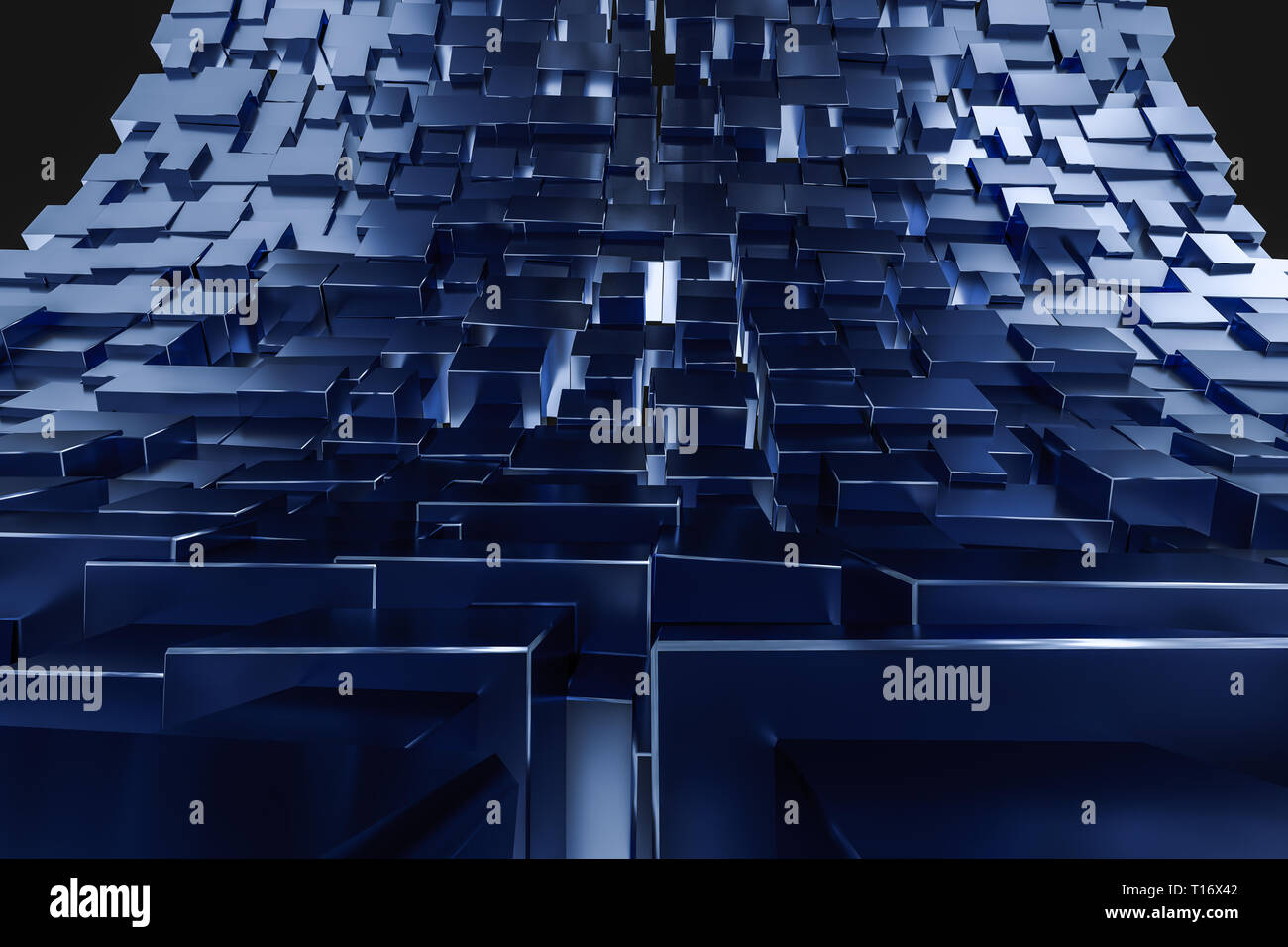Computer digital drawing, dark background, cube bricks Stock Photo - Alamy