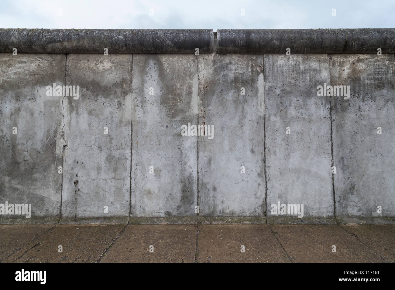 Front view of a section of the original Berlin Wall at the