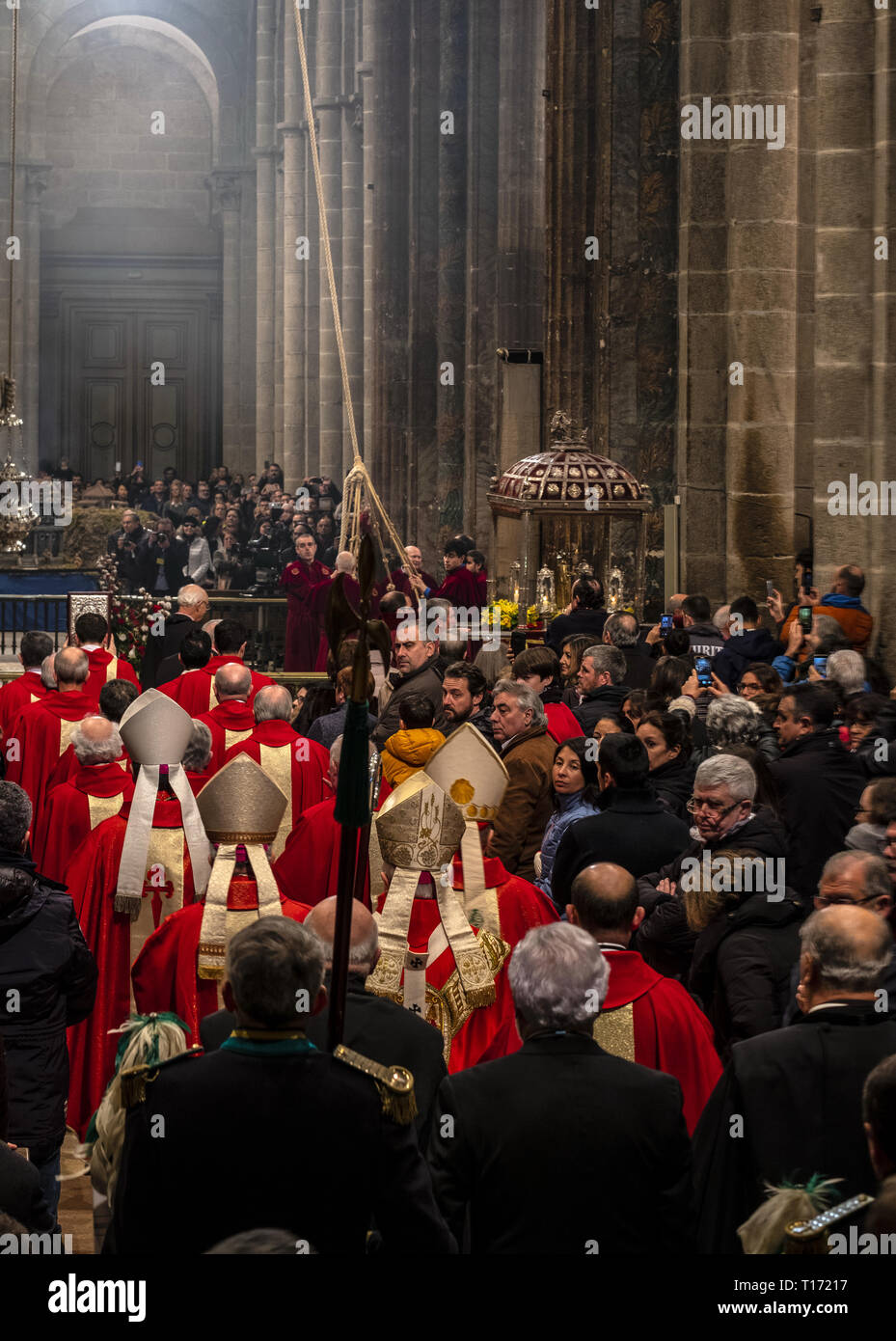 Transfer of the remains of the Apostle St.James 30.January in the Santiago de Compostela Cathedral Stock Photo
