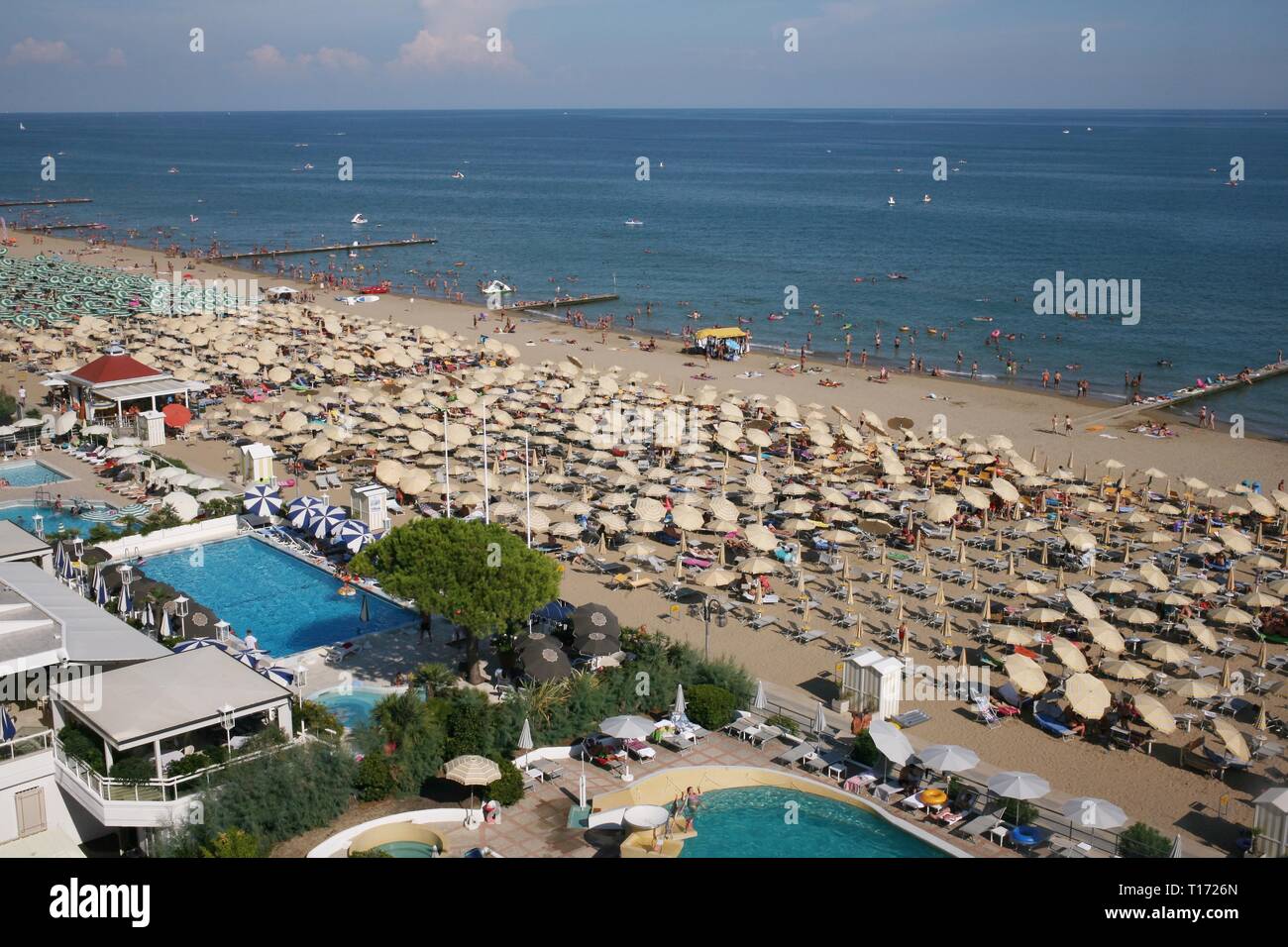 The Lido di Jesolo is the beach area of Jesolo in the province of Venice Italy. Stock Photo