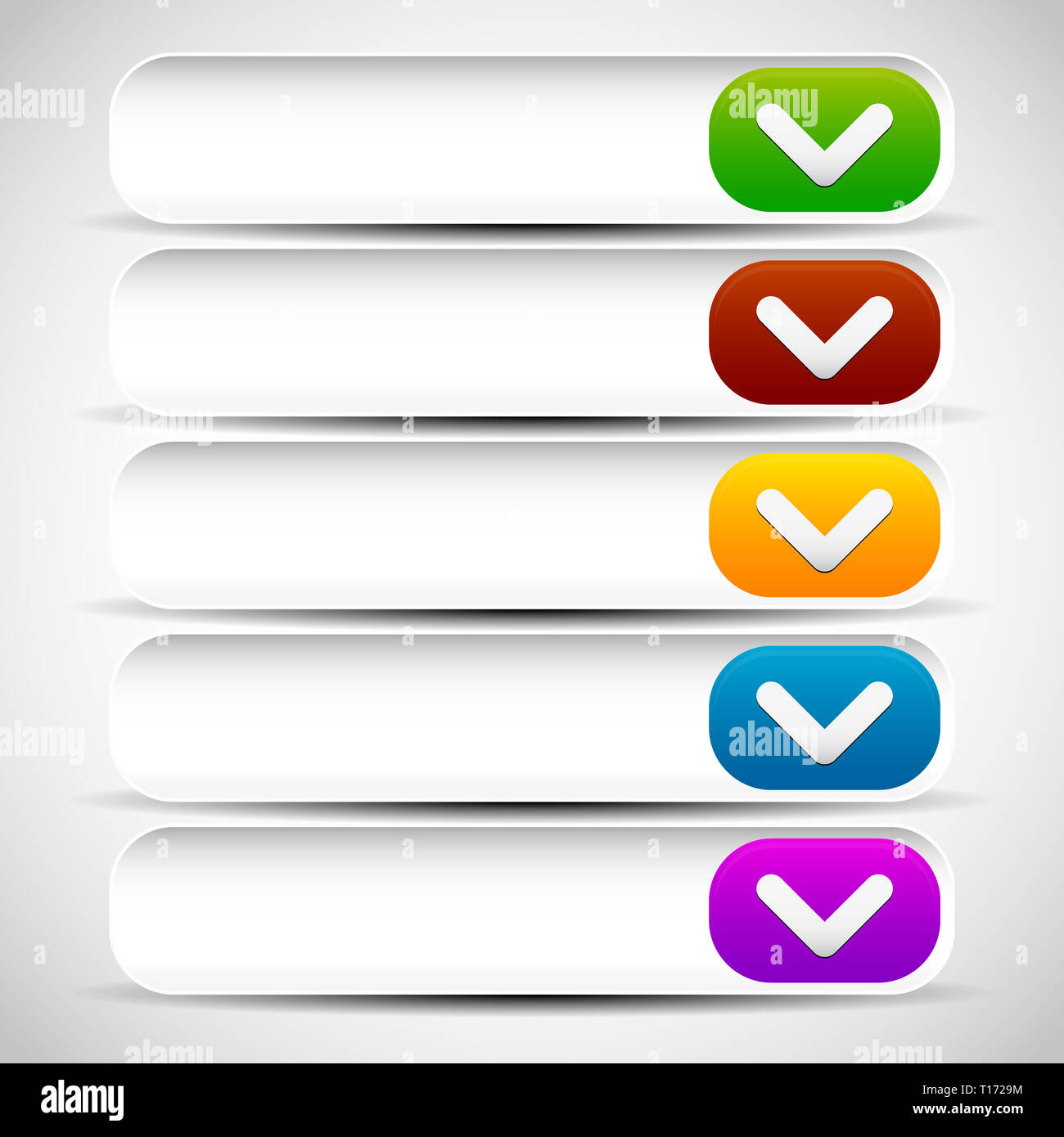 Vector illustration of rounded dropdown button templates ui webdesign