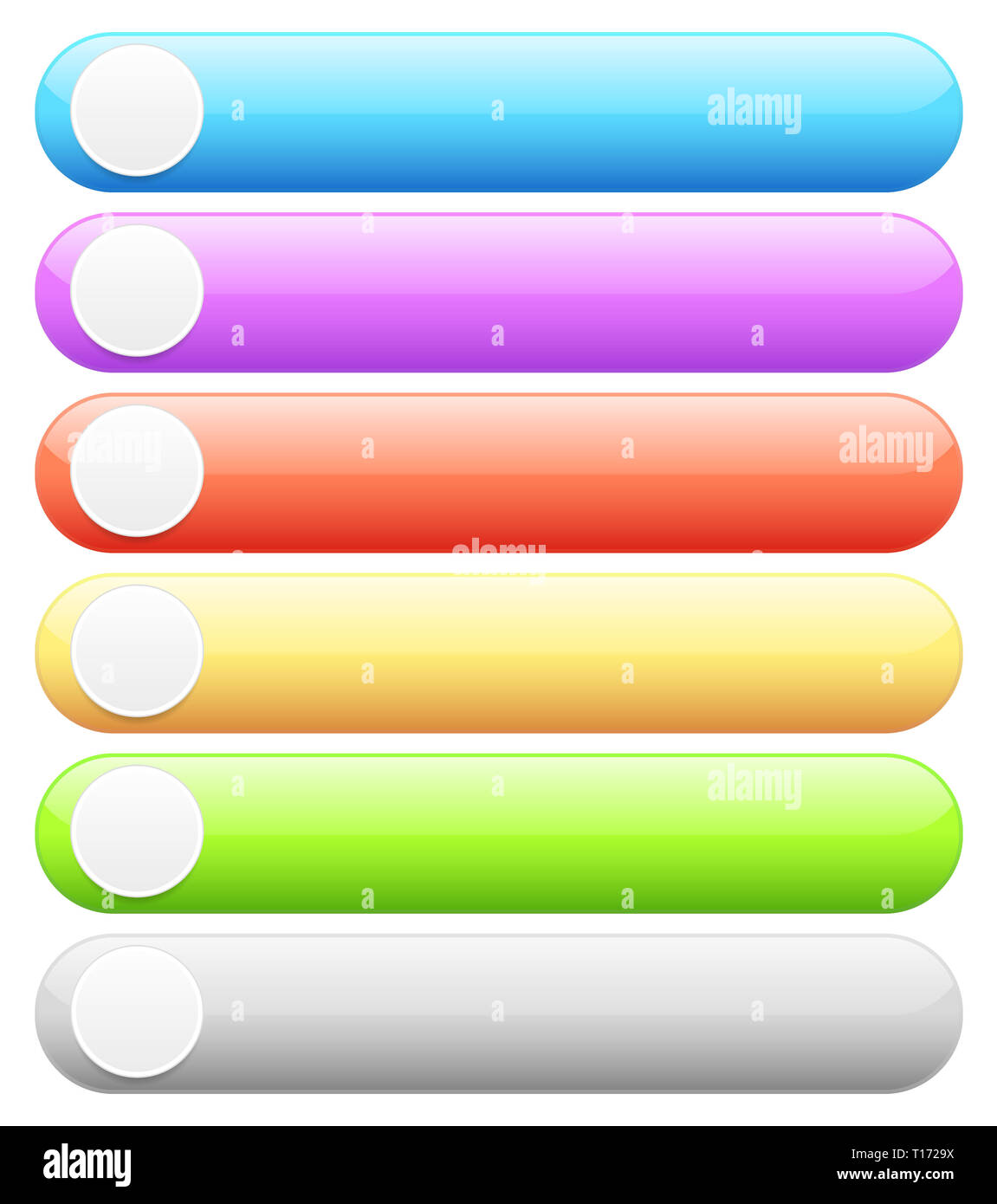 Colorful, empty rounded button, banner backgrounds with blank space. Vector Stock Photo