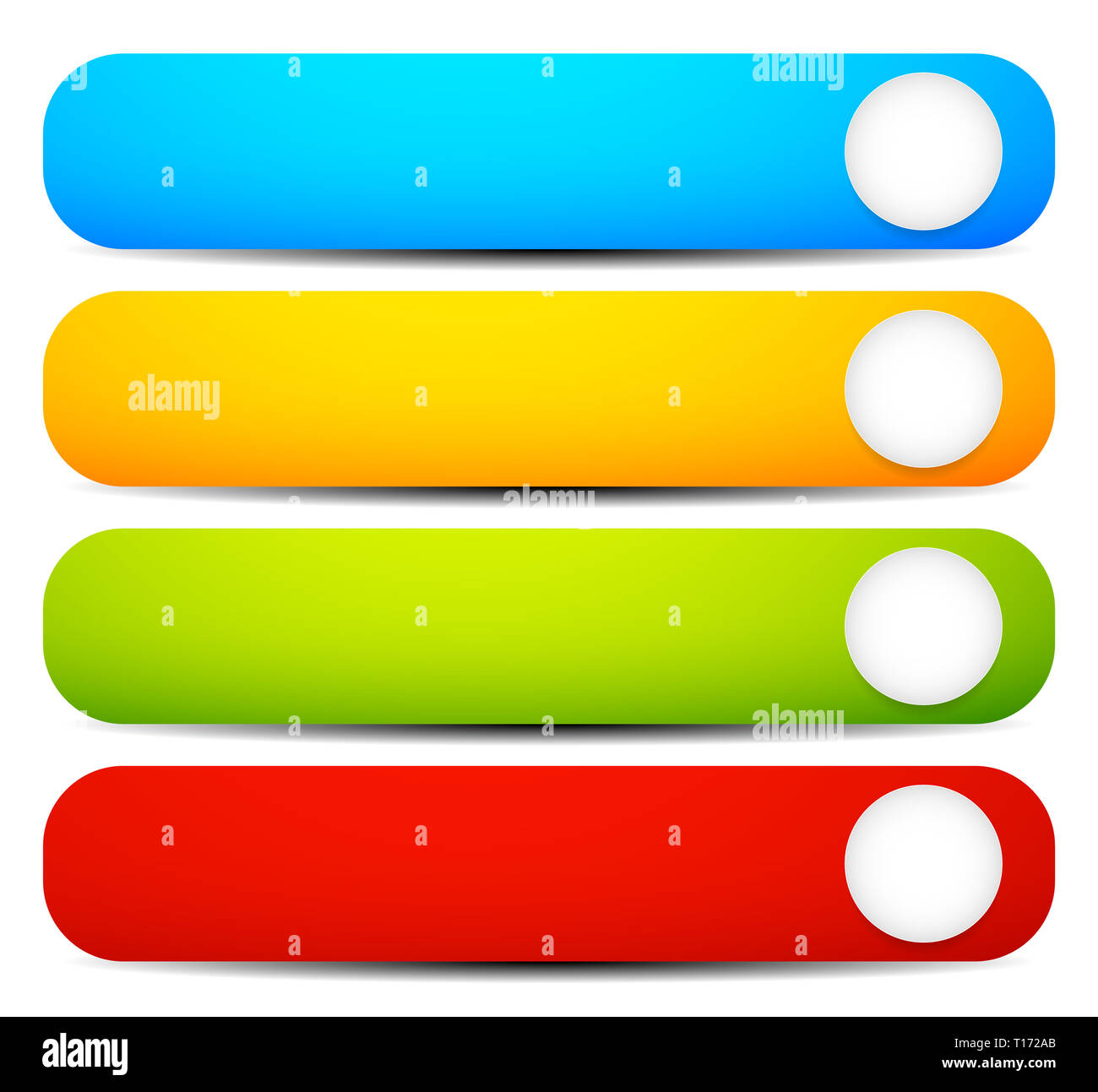 Set of colorful long, horizontal button, banner backgrounds with
