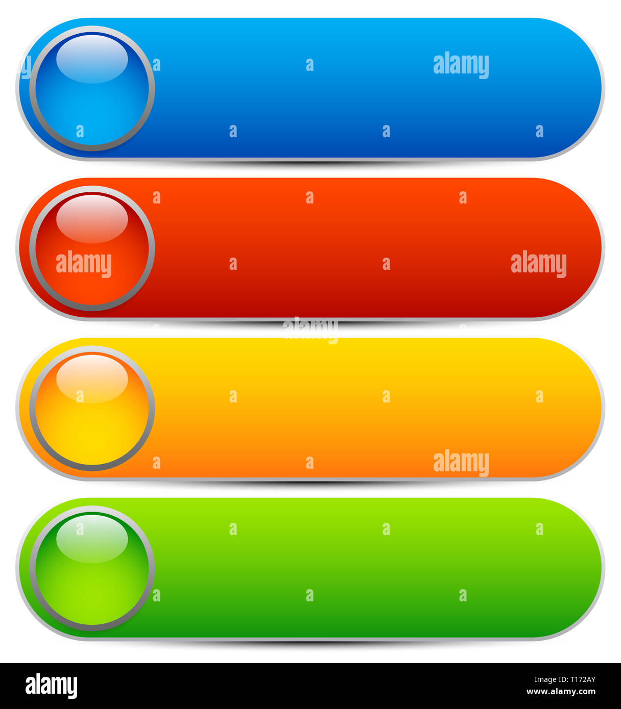 Glossy buttons, banners. Rounded rectangle shapes. Colorful vector design  elements. Blank buttons. Bright vector template, webdesign element Stock  Photo - Alamy