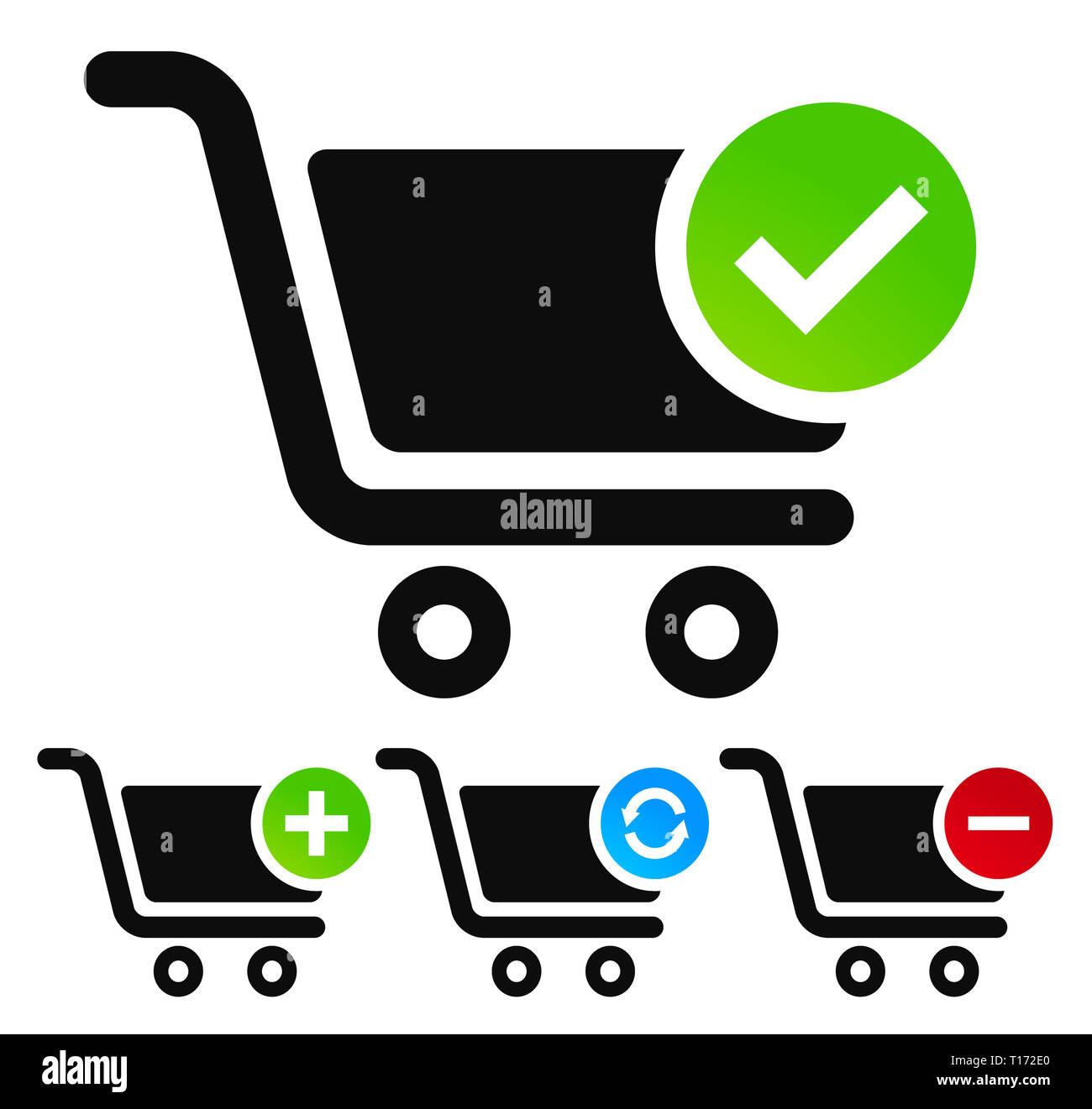 Webshop, shopping cart symbols Stock Photo - Alamy