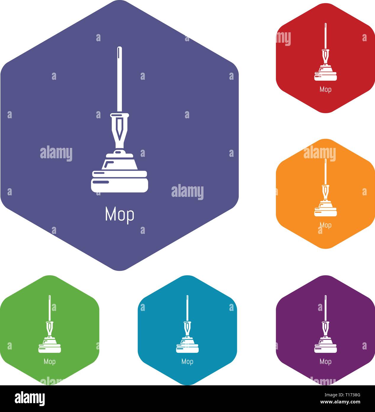 Mop icons vector hexahedron Stock Vector