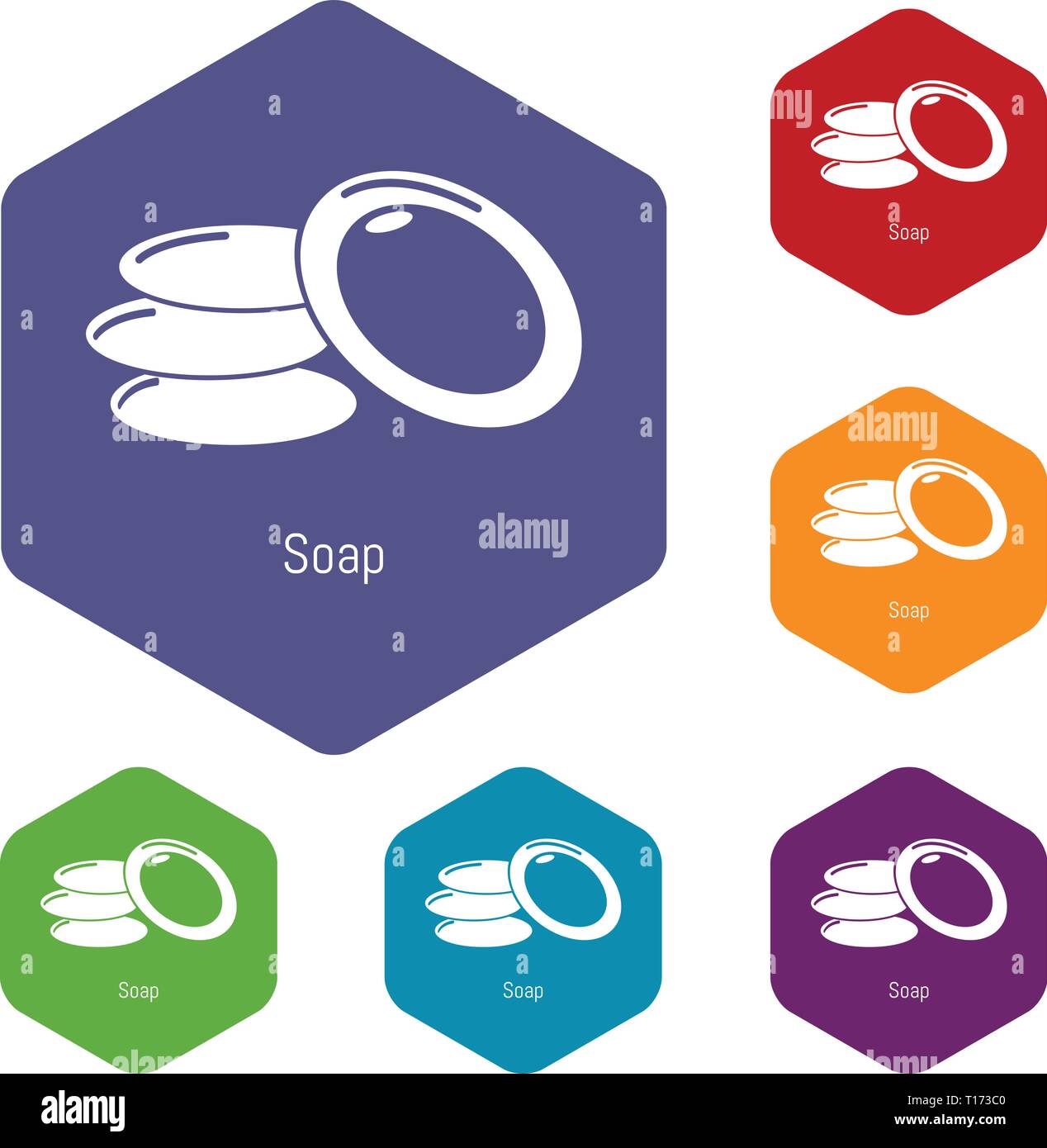 Soap icons vector hexahedron Stock Vector