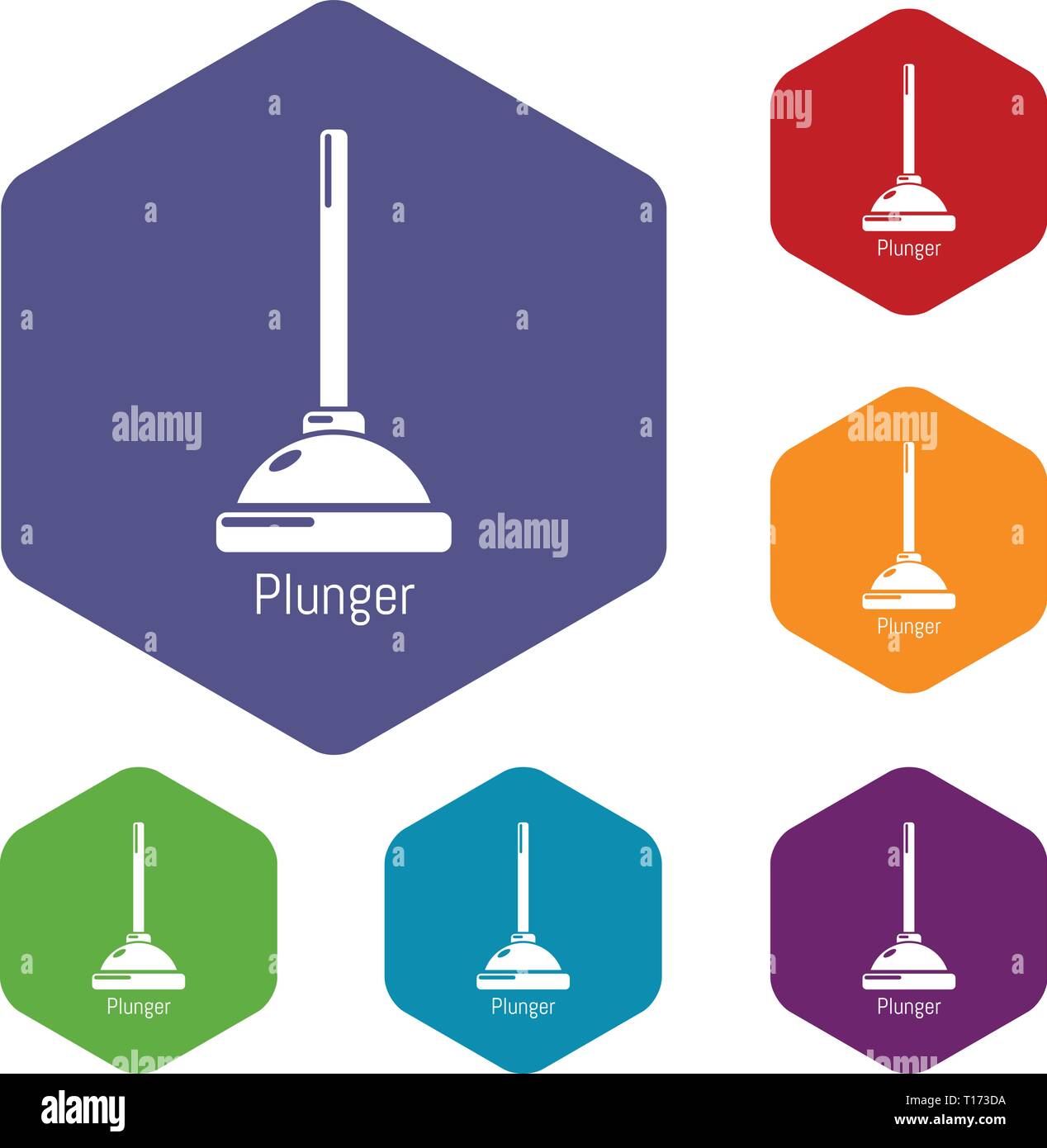 Plunger icons vector hexahedron Stock Vector