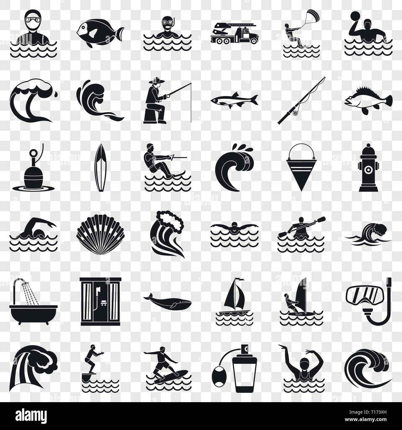 Water icons set, simple style Stock Vector Image & Art - Alamy