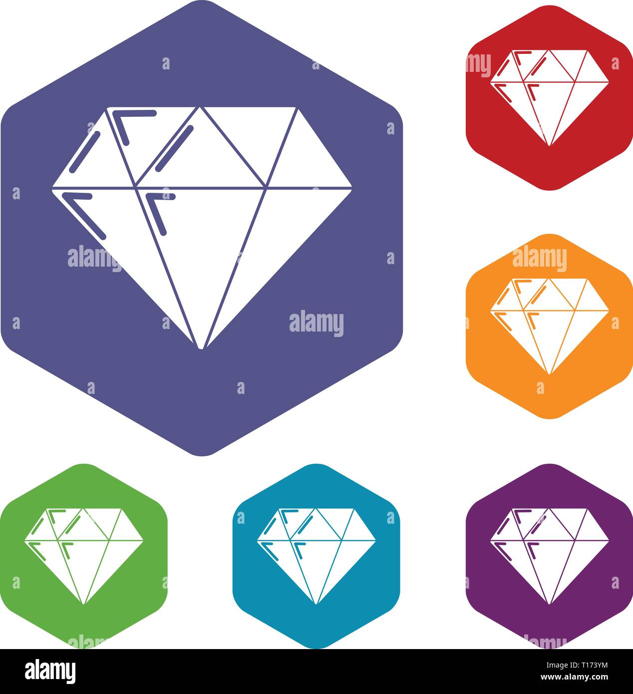 Diamond icons vector hexahedron Stock Vector