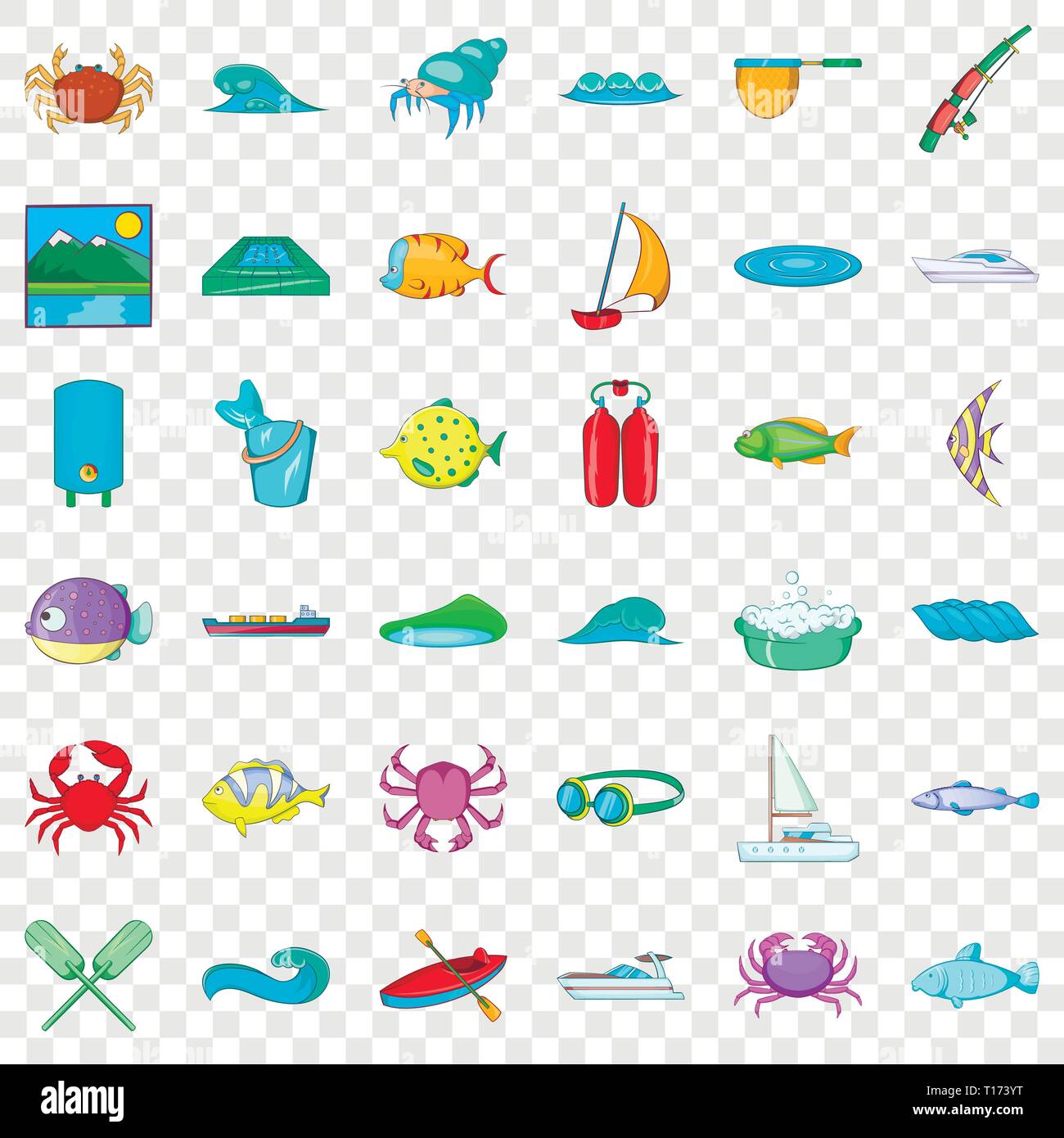 Water icons set, cartoon style Stock Vector Image & Art - Alamy