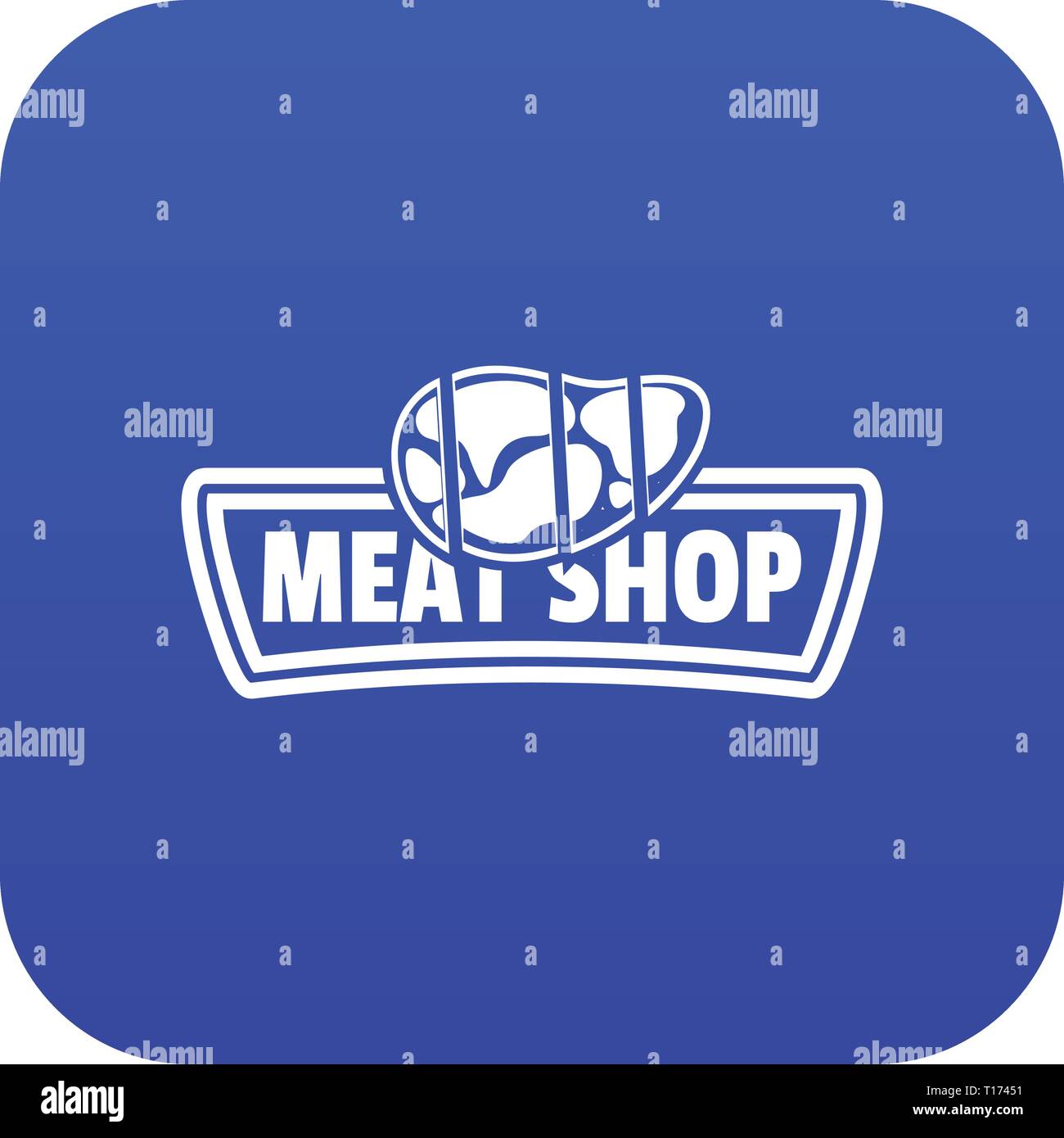 Meat shop icon blue vector Stock Vector