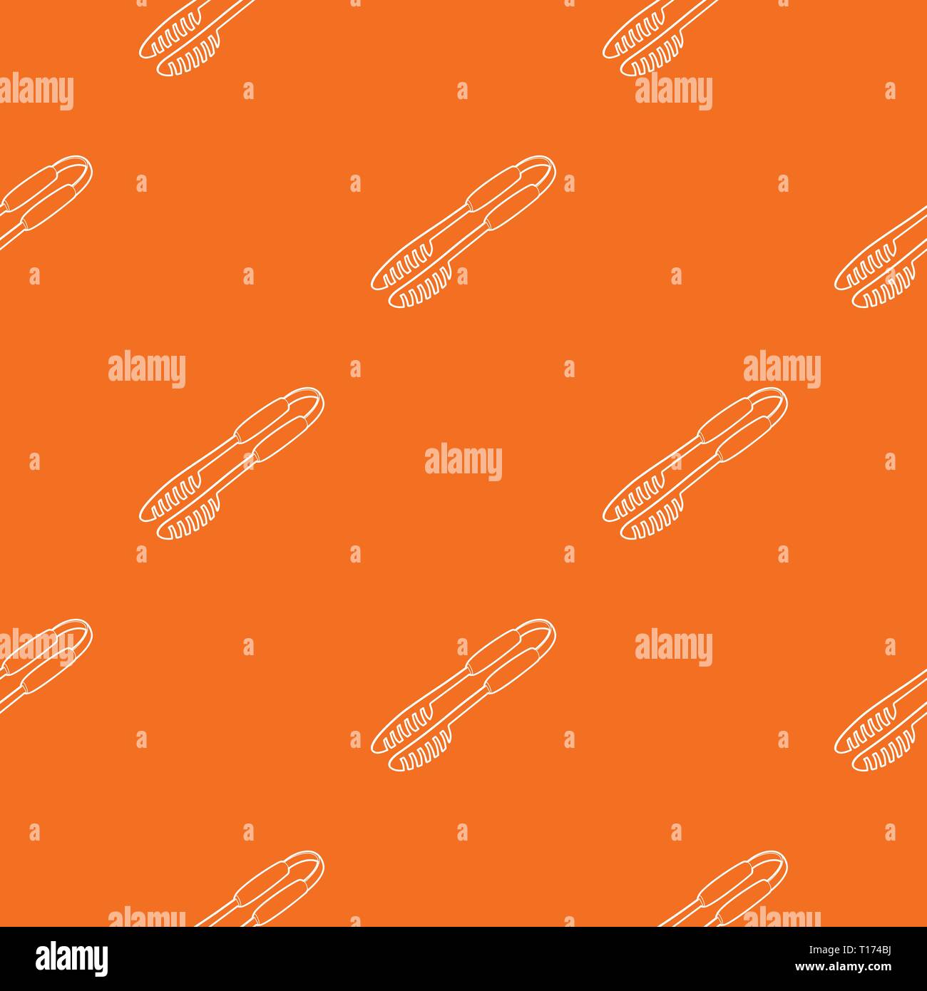 Barbecue tongs pattern vector orange Stock Vector