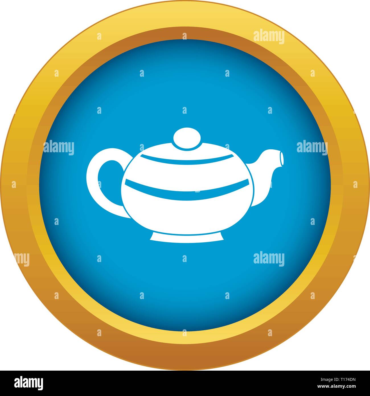 Chinese teapot icon blue vector isolated Stock Vector Image & Art Alamy