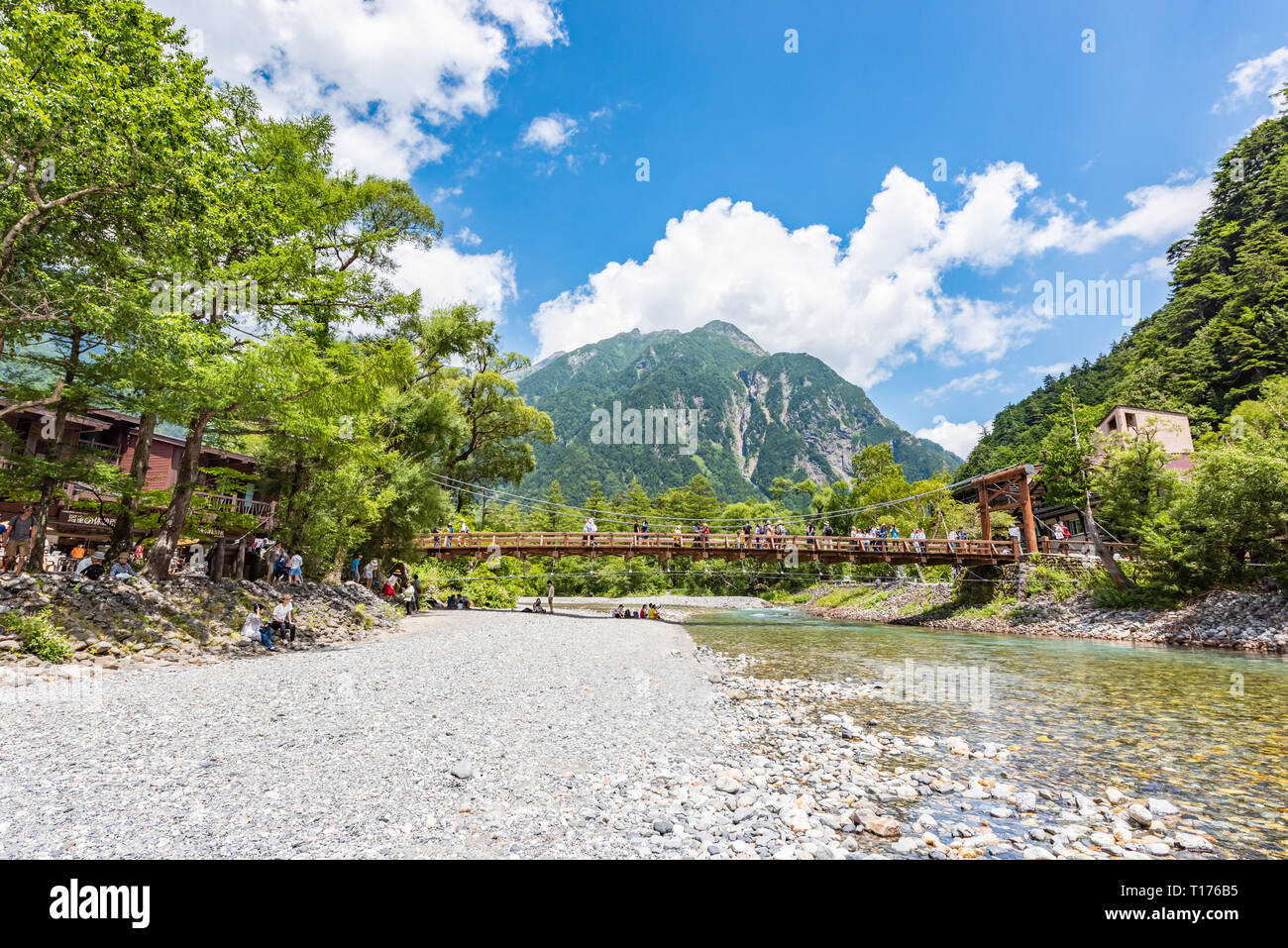 Nagano Japan - August 7, 2018 : Kappa bridge is the famous place in  kamikochi national park Stock Photo - Alamy
