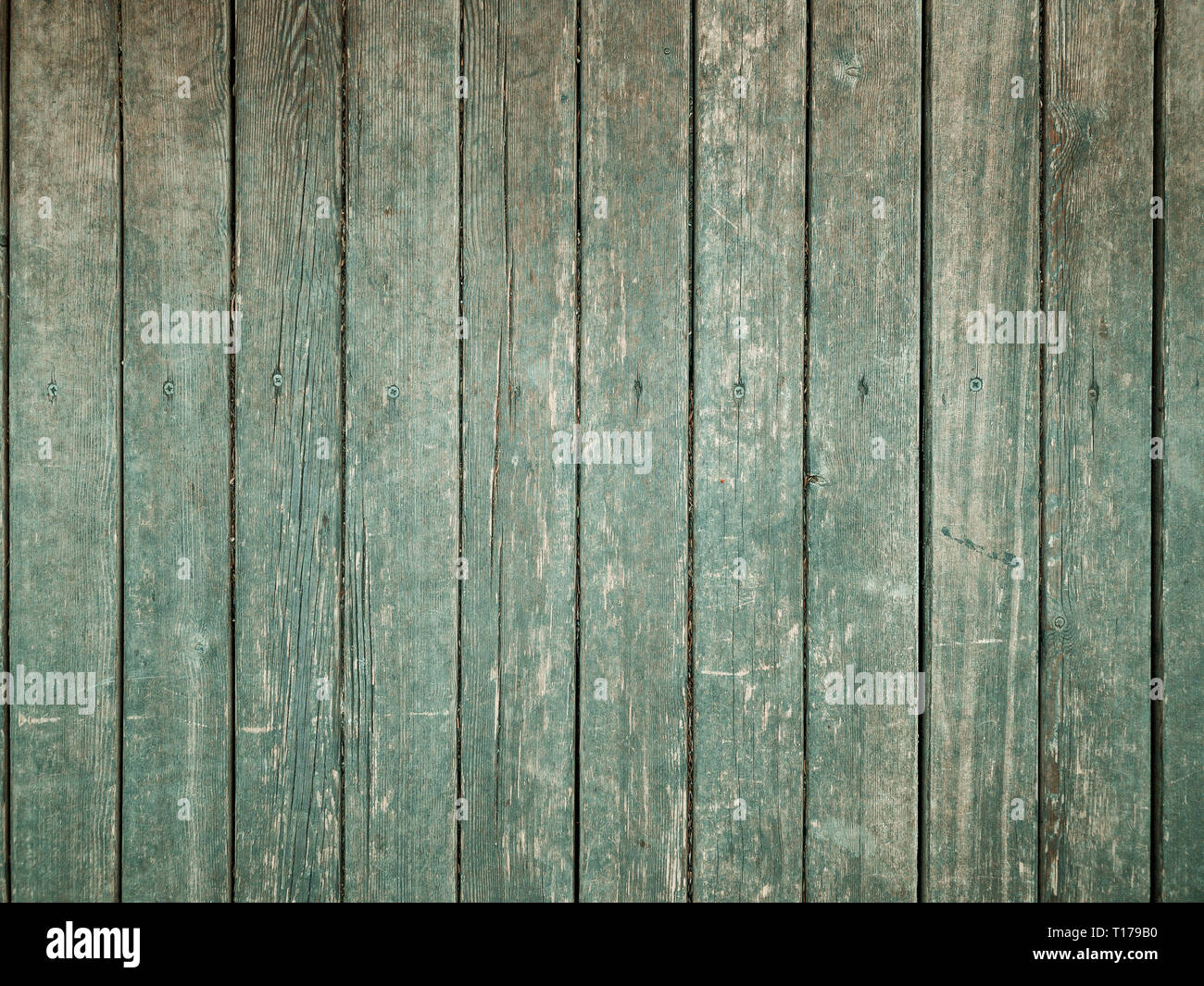 Background of old wooden vintage texture boards painted with green paint Stock Photo