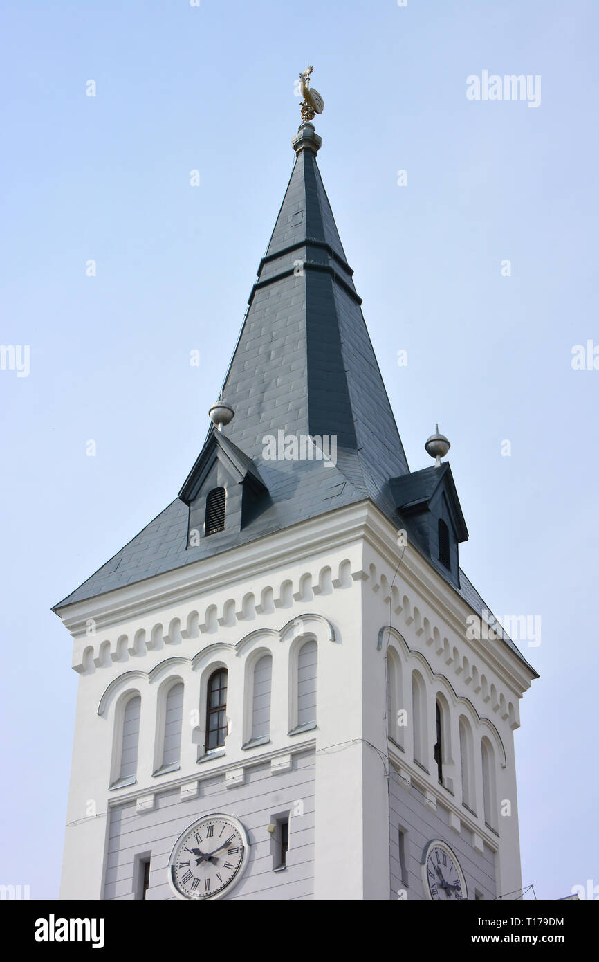 Reformed church in Bocskai Square, Hajdúböszörmény, Hajdú-Bihar county, Hungary, Magyarország, Europe Stock Photo